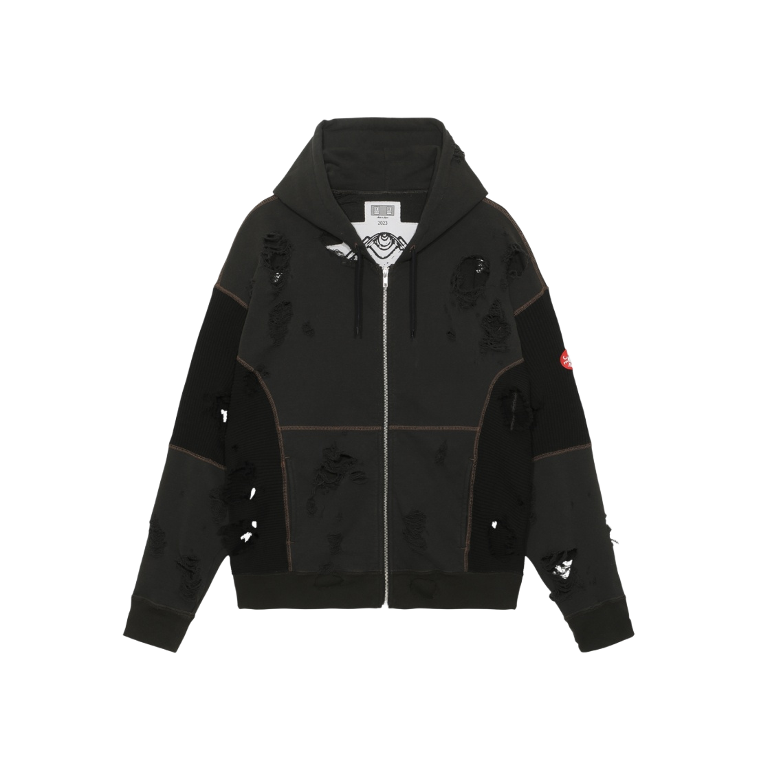 - Cav Empt Plague Wide Rib Cut Zip Hoody Dark Brown - 23SS - 대표 이미지 #1