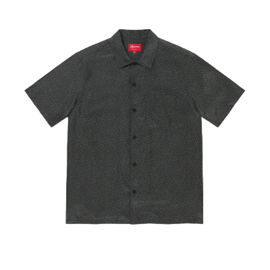 - Supreme Leopard Silk S/S Shirt Charcoal - 22SS - 대표 이미지 #1