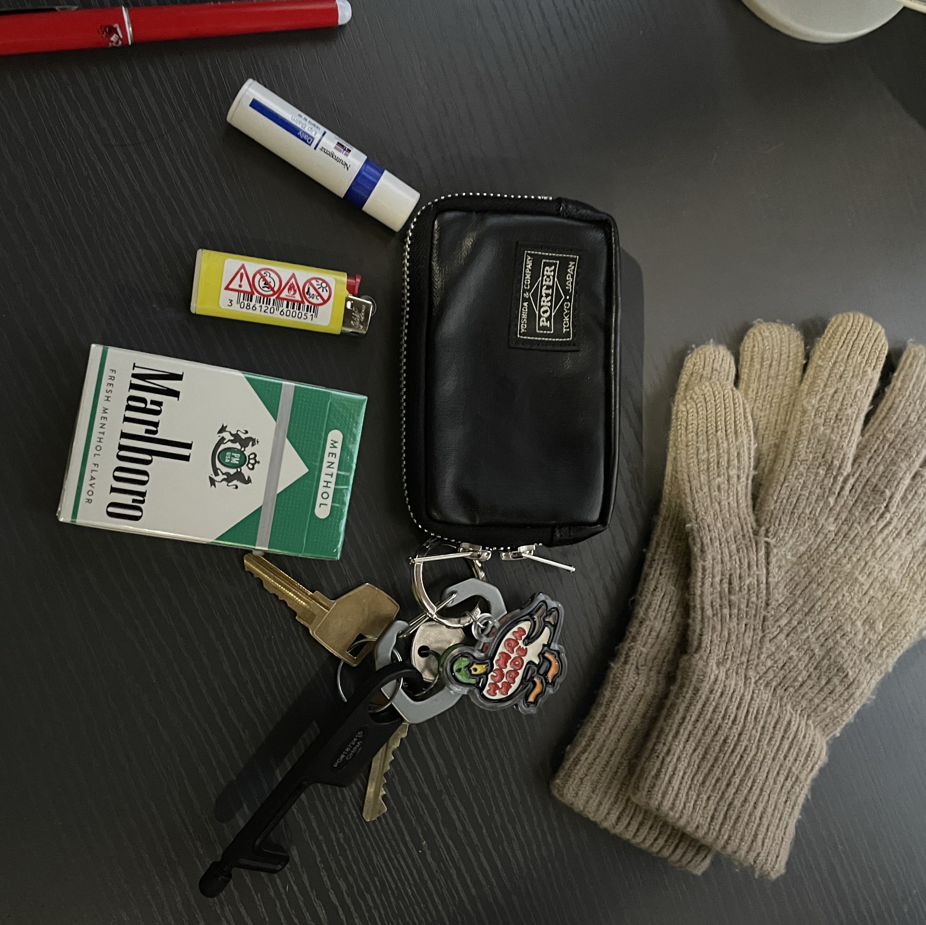 Porter Freestyle Multi Coin Case Black, Human Made Animal Keychain Green 착용 스타일