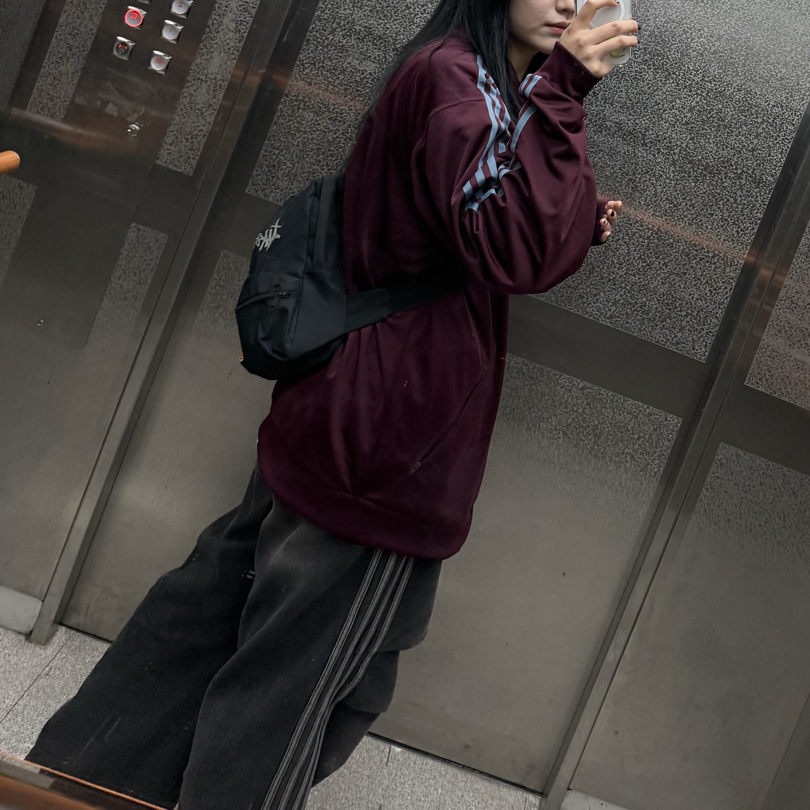 Adidas Originals Beckenbauer Track Jacket Maroon - KR Sizing 착용 스타일