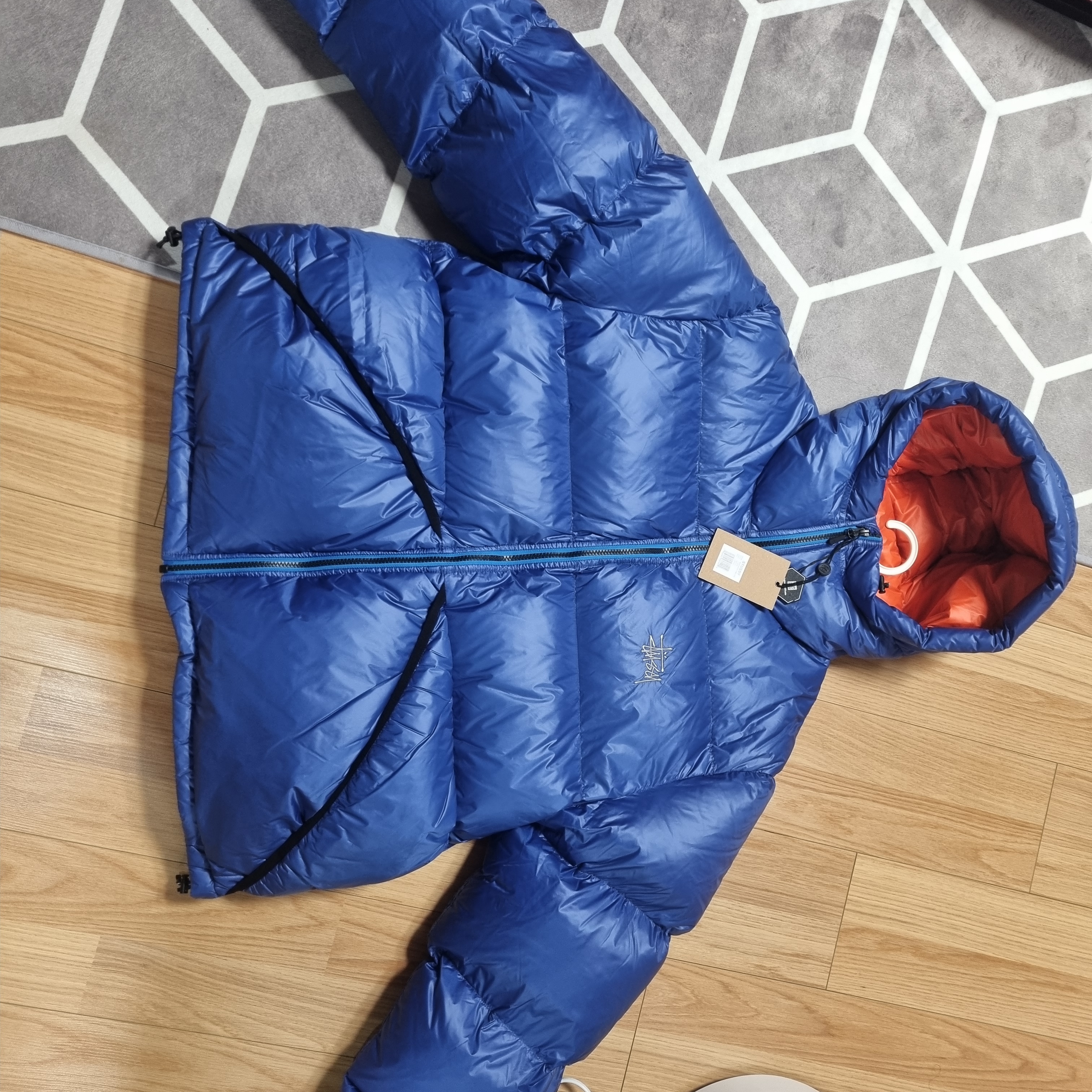 Stussy Down Parka Micro Ripstop Royal Blue 착용 스타일