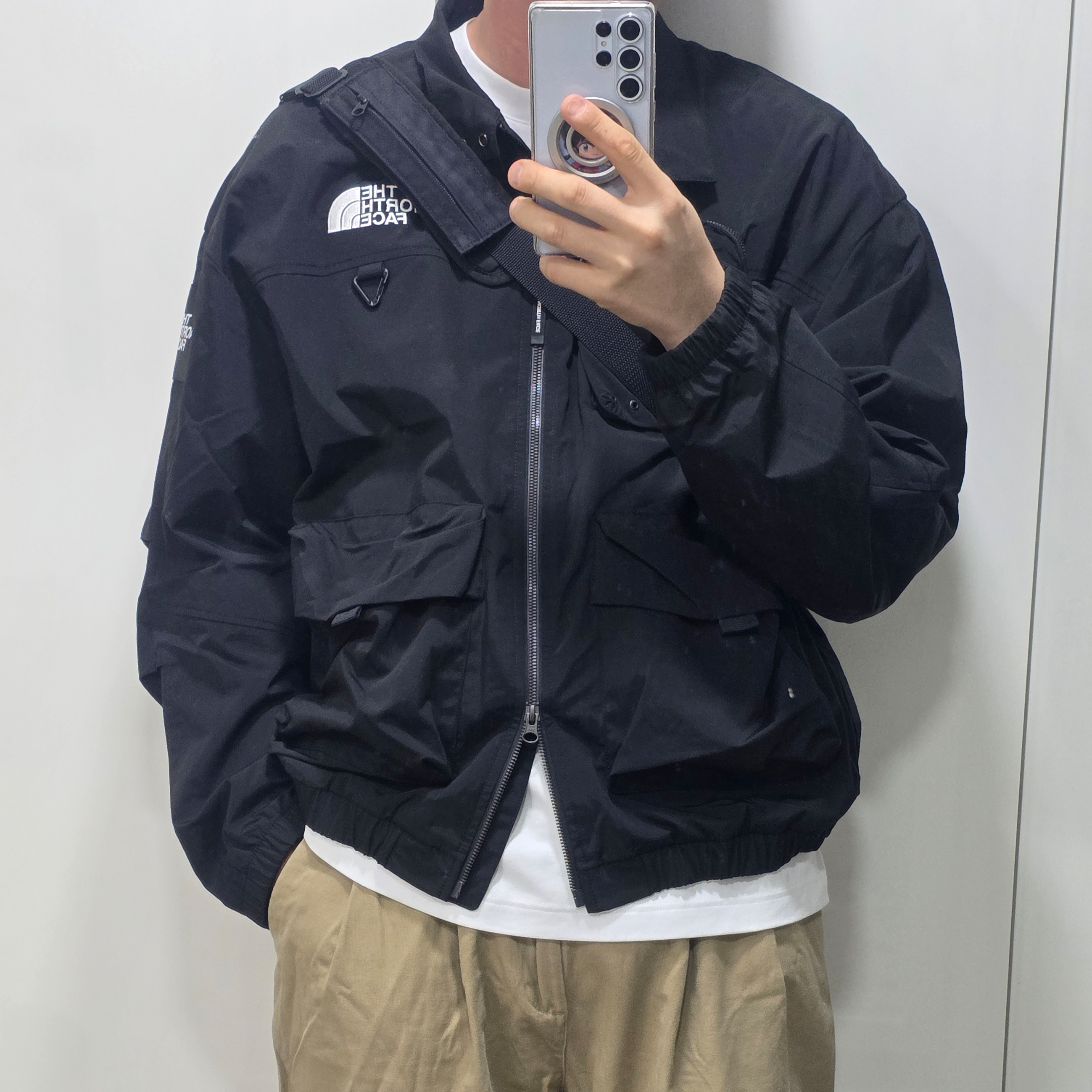 The North Face White Label Neilton Jacket Dark Gray 착용 스타일 - 1