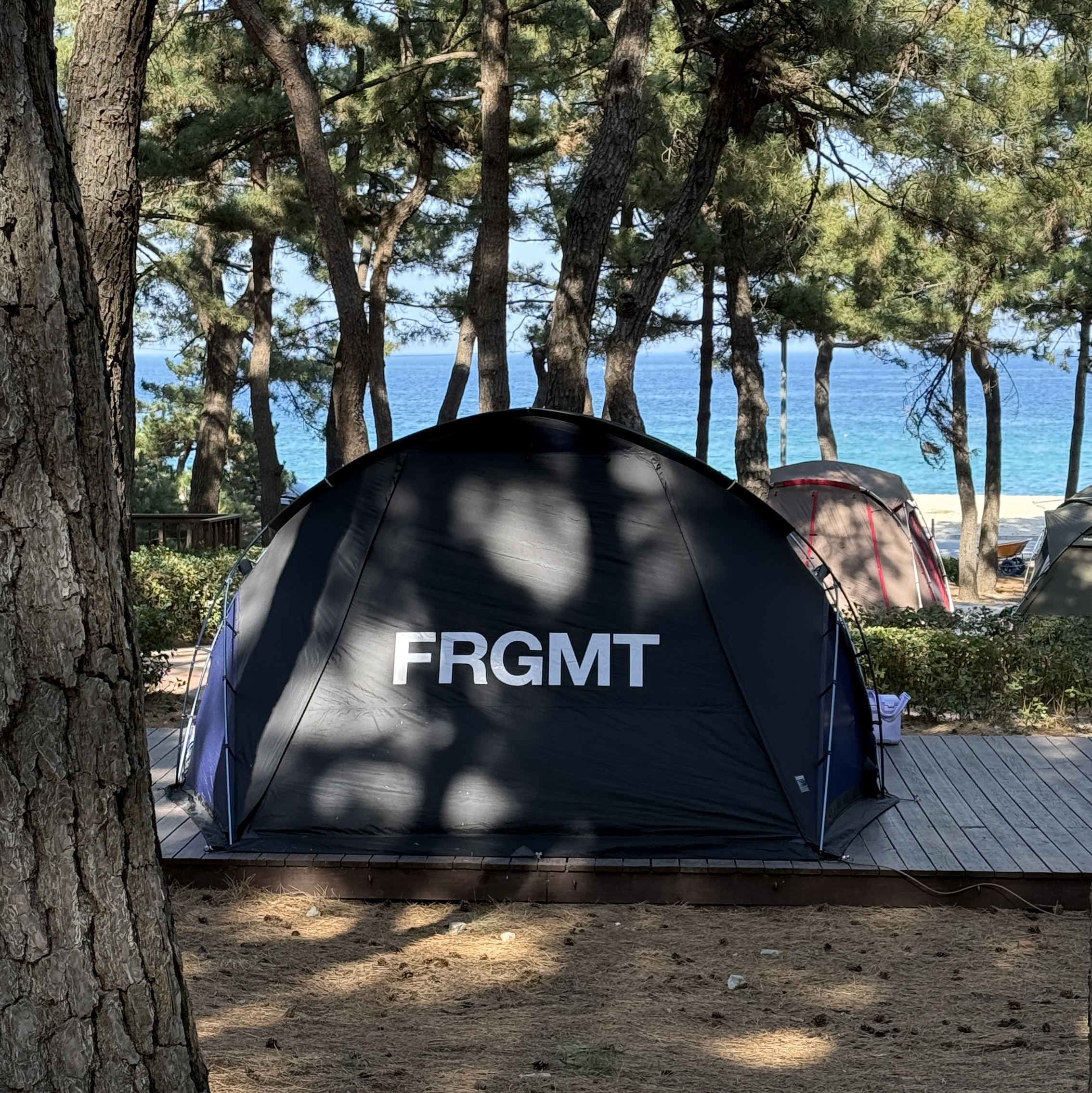 Helinox x Fragment Design V-Tarp 4.0 Black Navy 착용 스타일 - 1