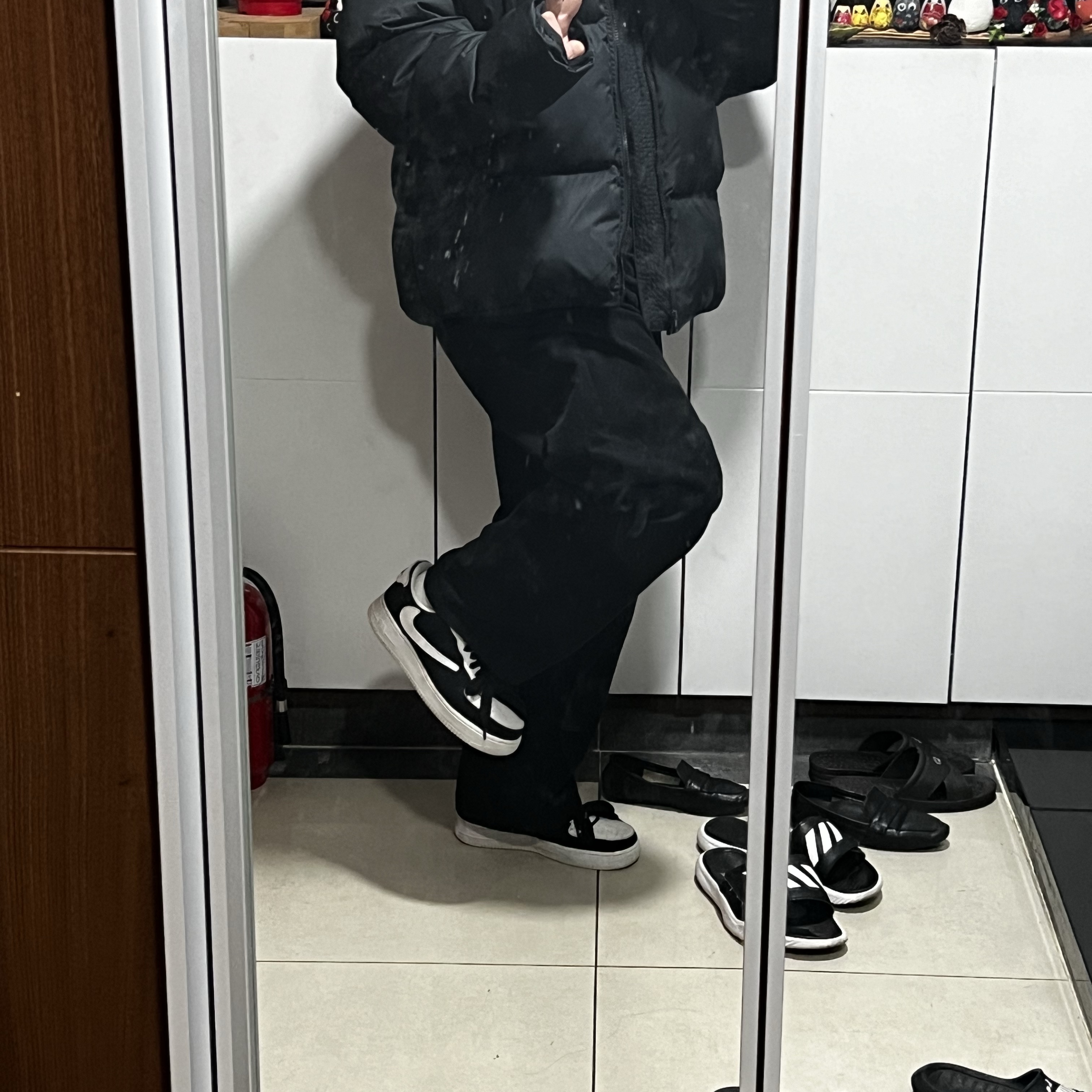 Nike NSW Puffer Jacket Black - Asia, Nike Air Force 1/1 Cosmic Clay 착용 스타일 - 4