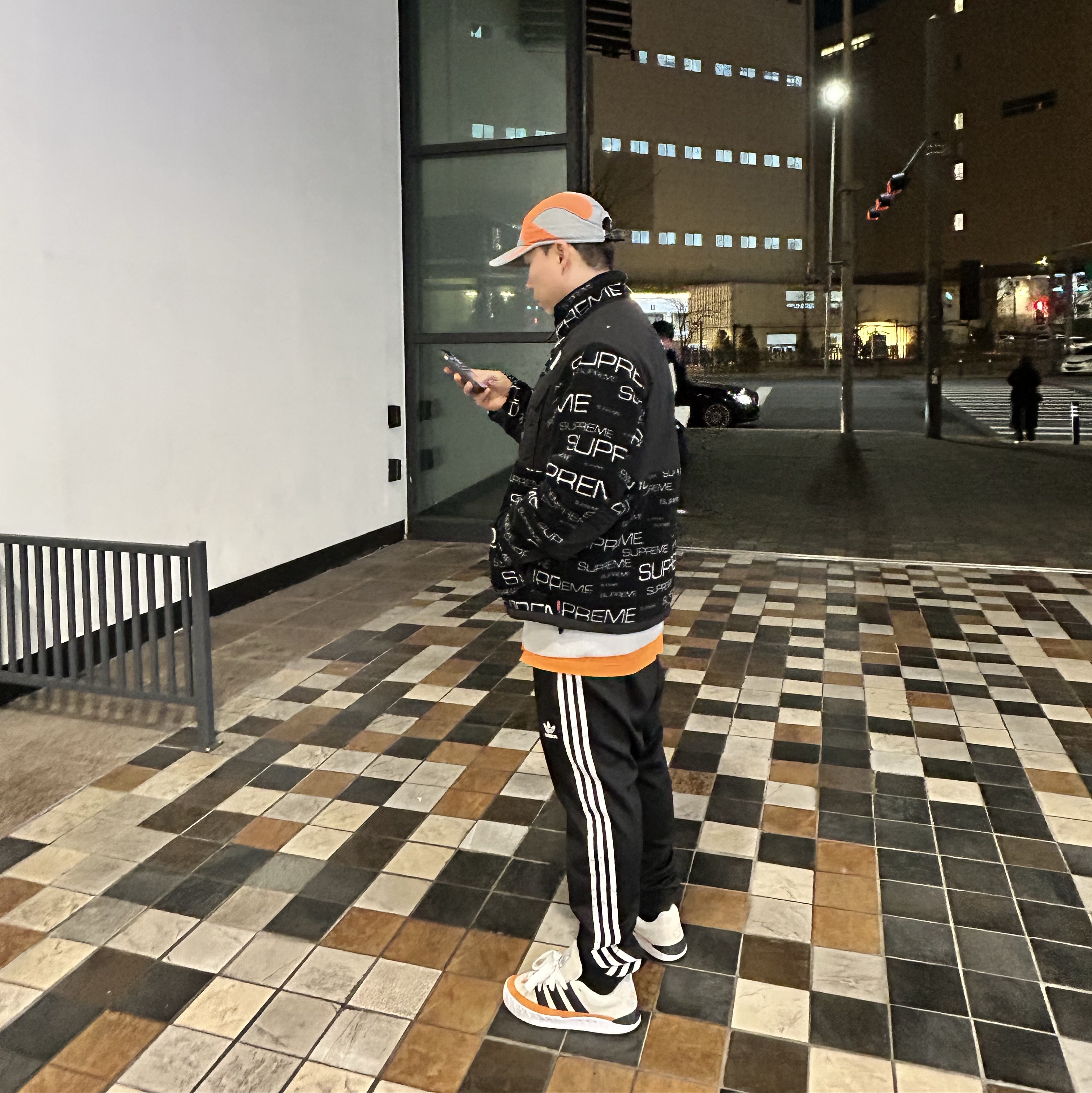 Supreme x The North Face Steep Tech Fleece Jacket Black - 21FW, Palace Slub Crew Grey - 21FW 착용 스타일