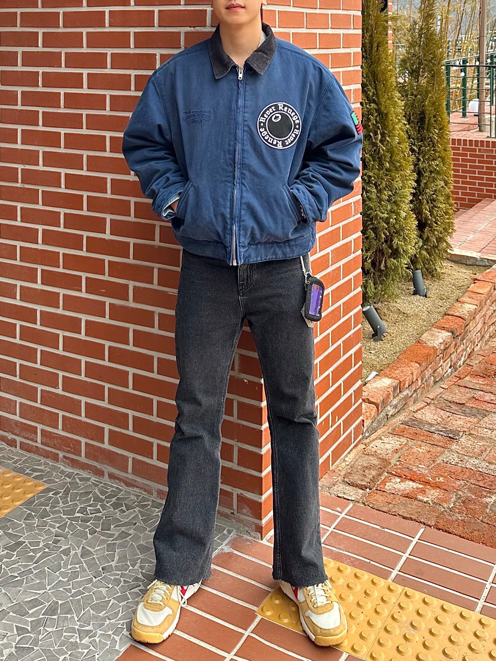 Stussy x Denim Tears Canvas Jacket Blue, Nike x Tom Sachs Mars Yard Shoe 2.0 Space Camp 착용 스타일 - 2