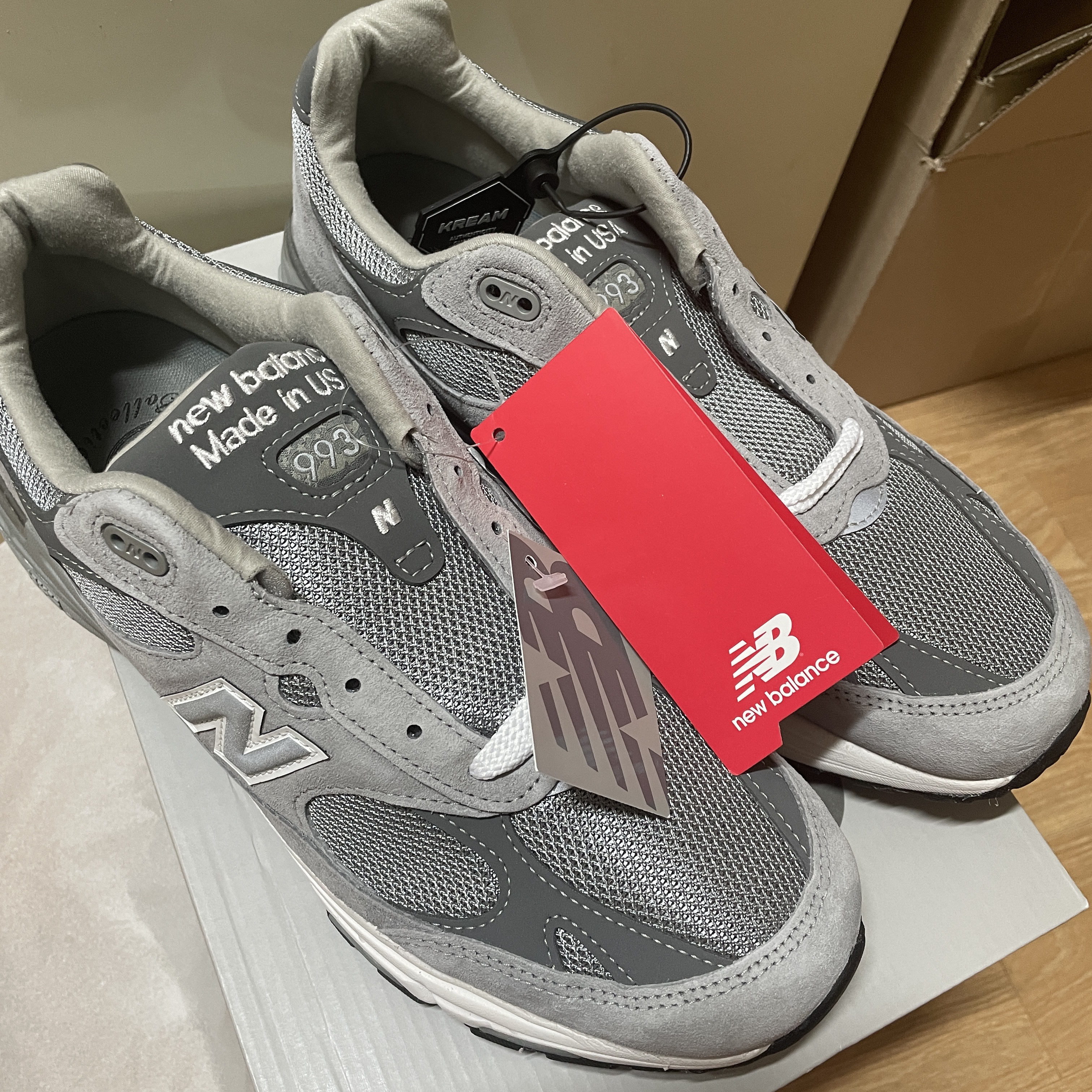 New Balance 993 Made in USA Grey - D Standard 착용 스타일 - 1