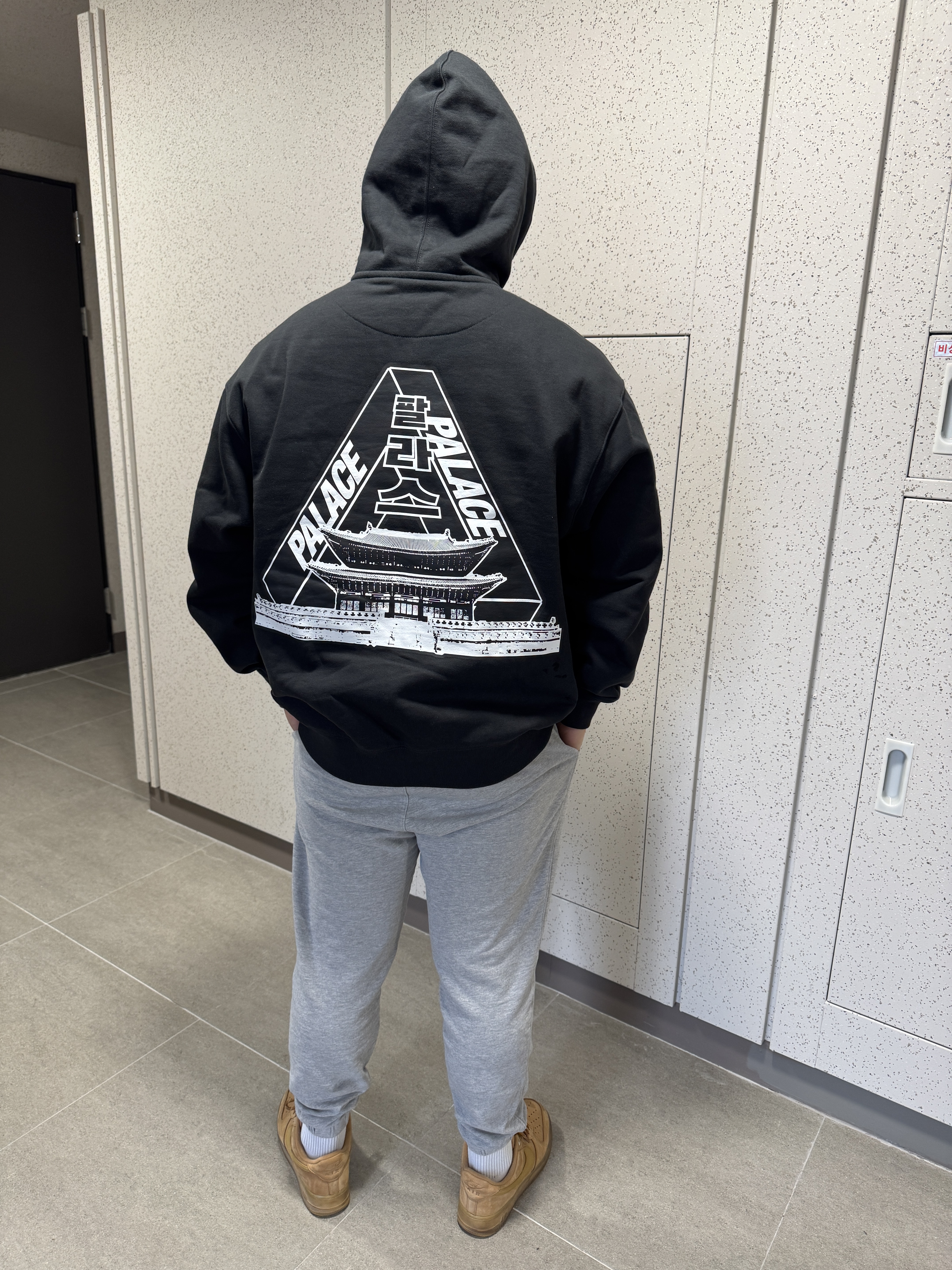Palace Seoul 2 Seoul Hoodie Black - 25SS, Nike Air Force 1 '07 WB Flax 착용 스타일 - 2