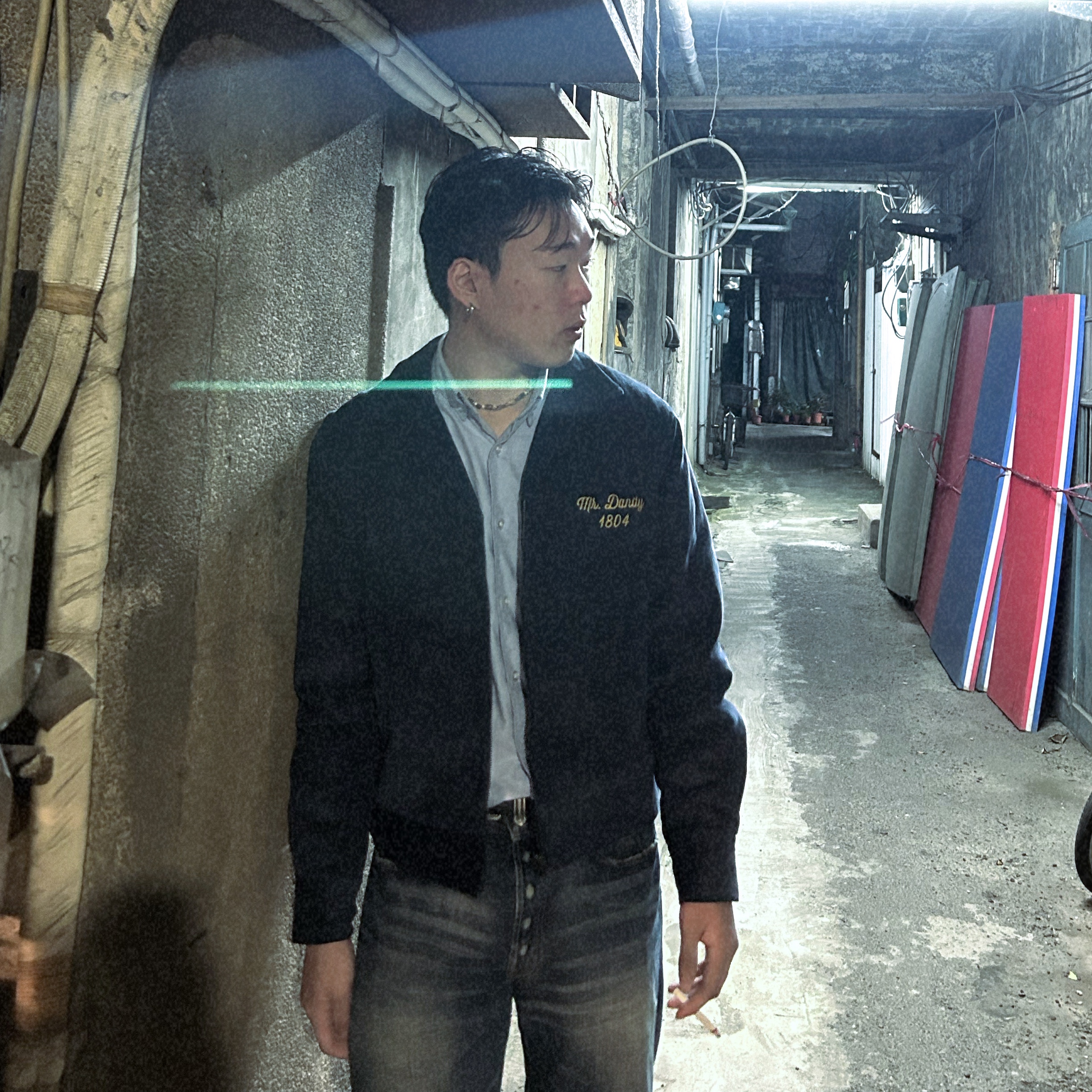 IAB Studio Work Shirt Sky Blue - The Hyundai Seoul Exclusive, Levi's 501 Original Fit Jeans Medium Indigo 착용 스타일