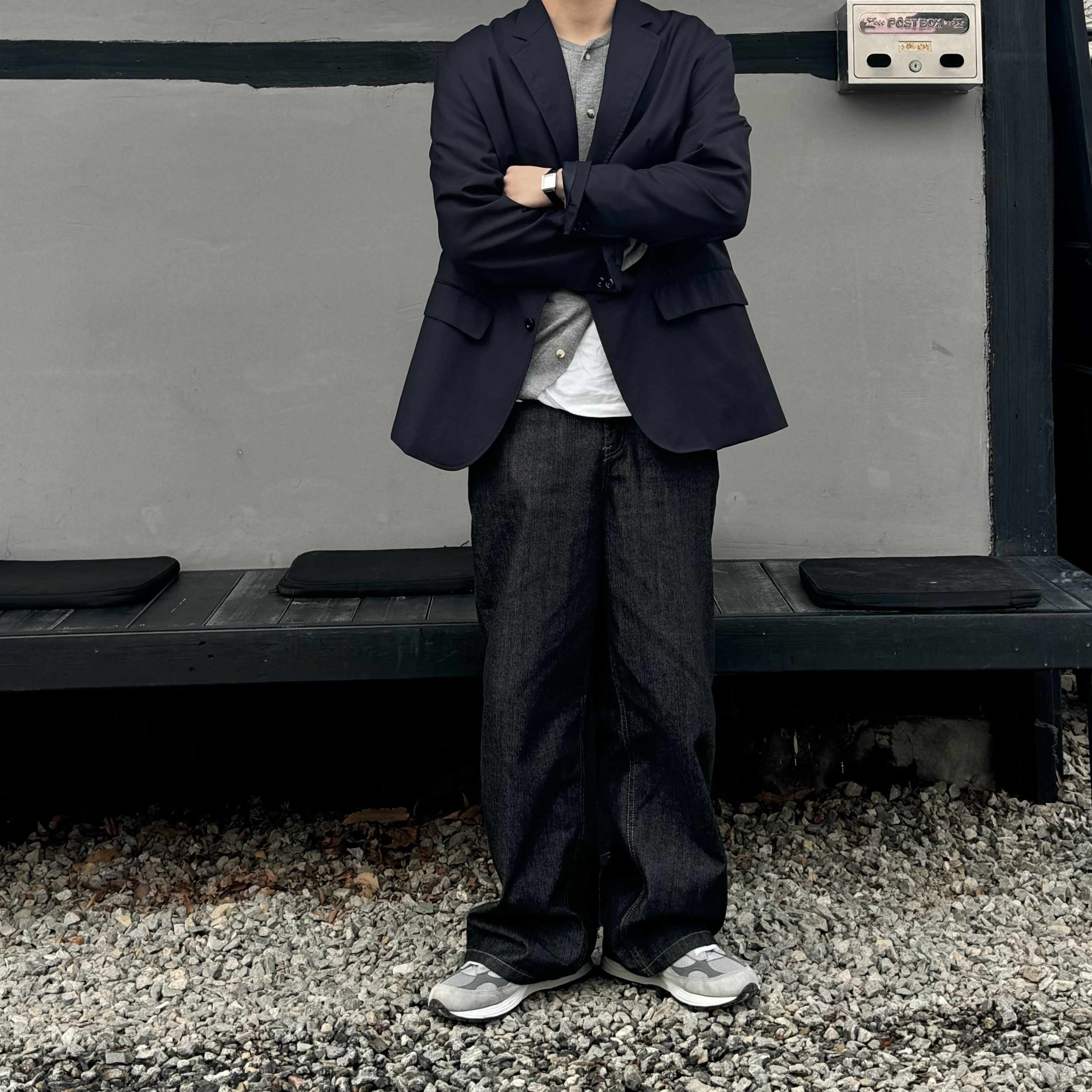 Auralee Hard Twist Cashmere Knit Cardigan Top Gray - 25SS, New Balance 992 Made in USA Grey - D Standard 착용 스타일