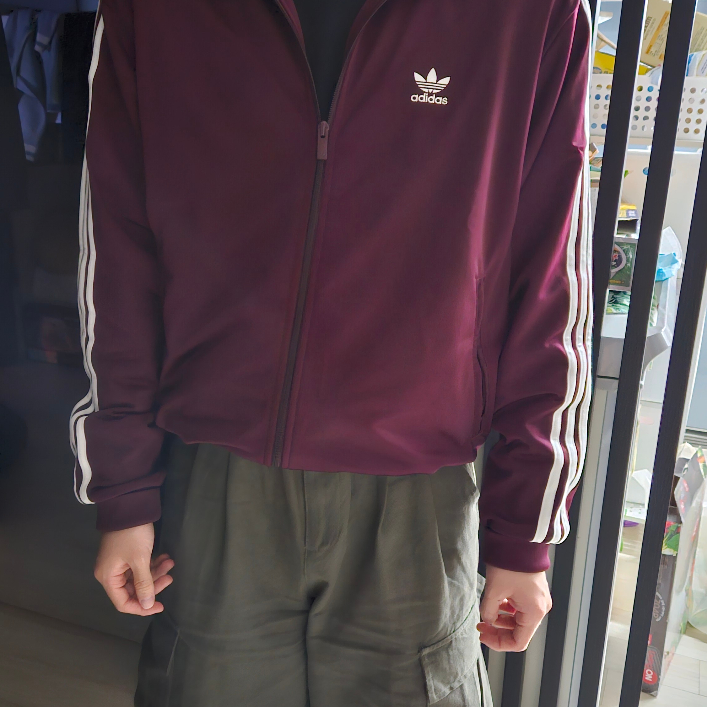 Adidas Adicolor Classic Firebird Track Top Maroon - KR Sizing 착용 스타일 - 3