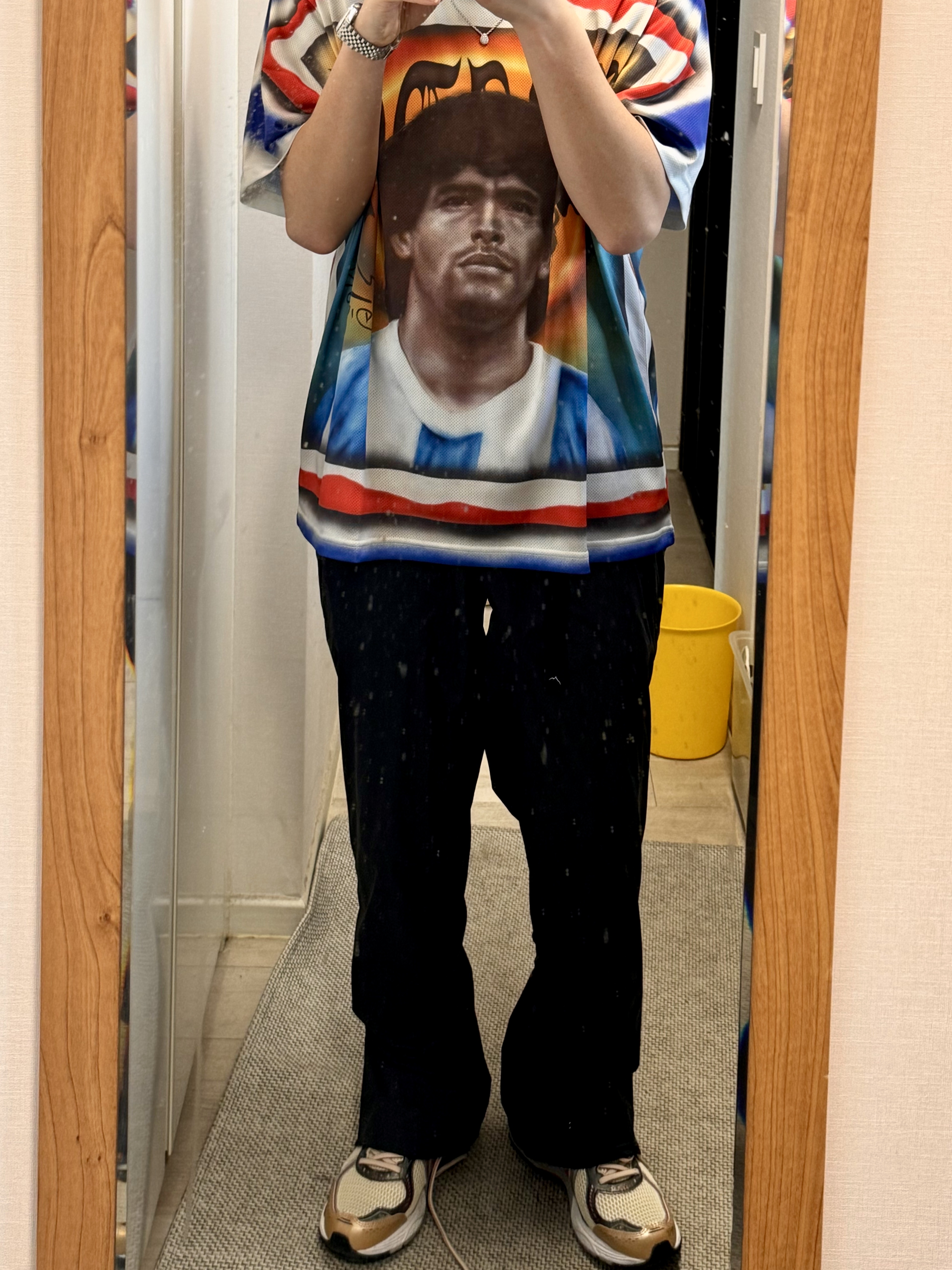 Supreme Maradona Soccer Jersey Multicolor - 24SS, New Balance x Aime Leon Dore 860v2 Red 착용 스타일