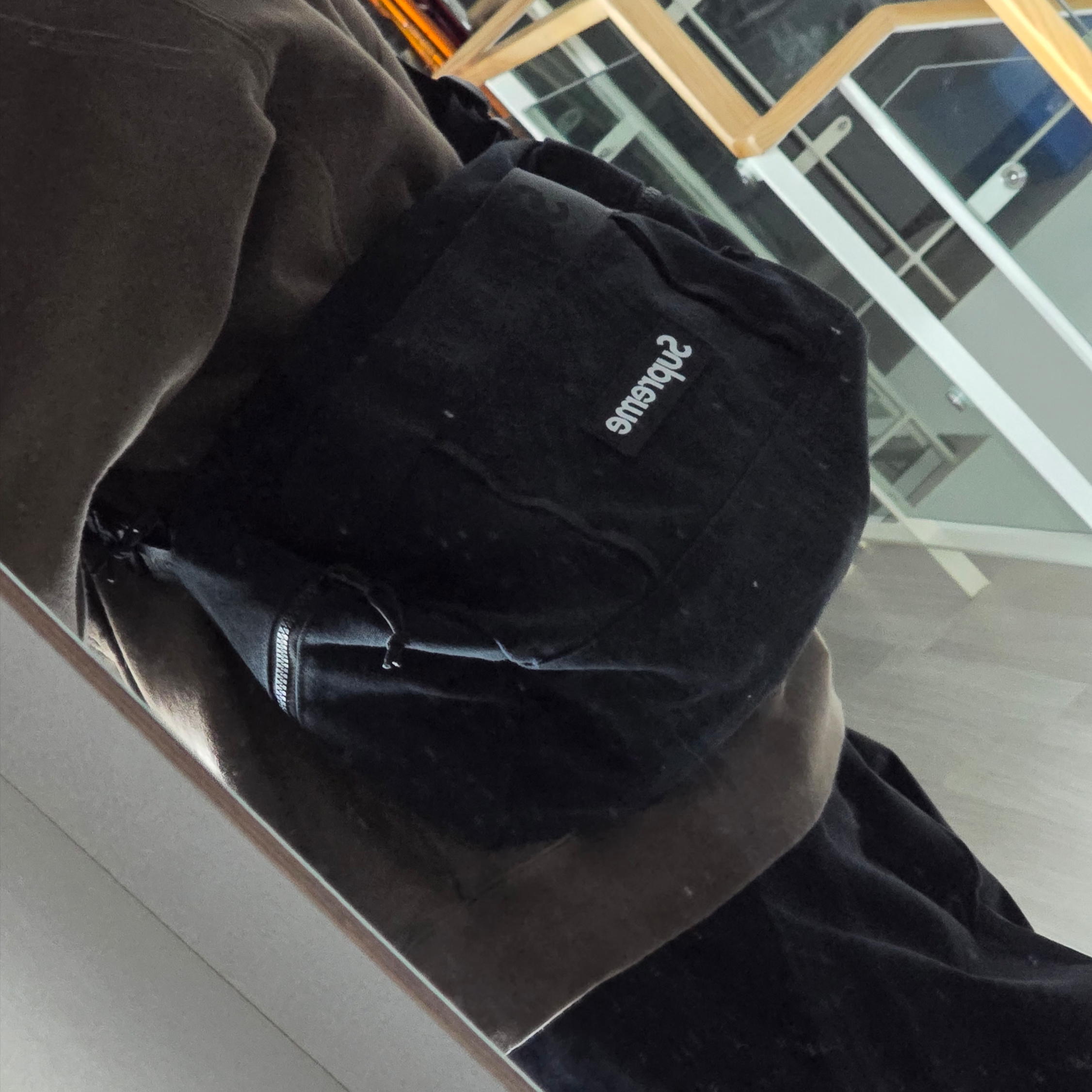 Supreme Printed Arc Hooded Sweatshirt Dusty Brown - 24FW, BAPE Bape Sta #3 Black White 착용 스타일 - 4