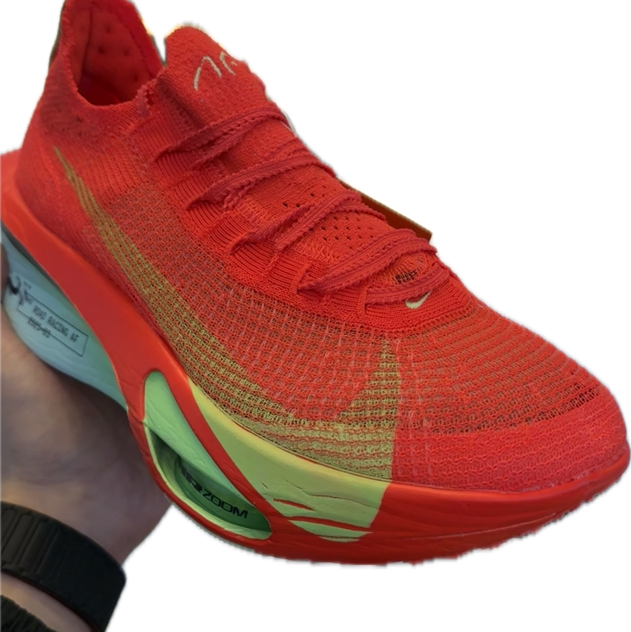 Nike Air Zoom Alphafly Next% 3 Bright Crimson Lime Blast 착용 스타일