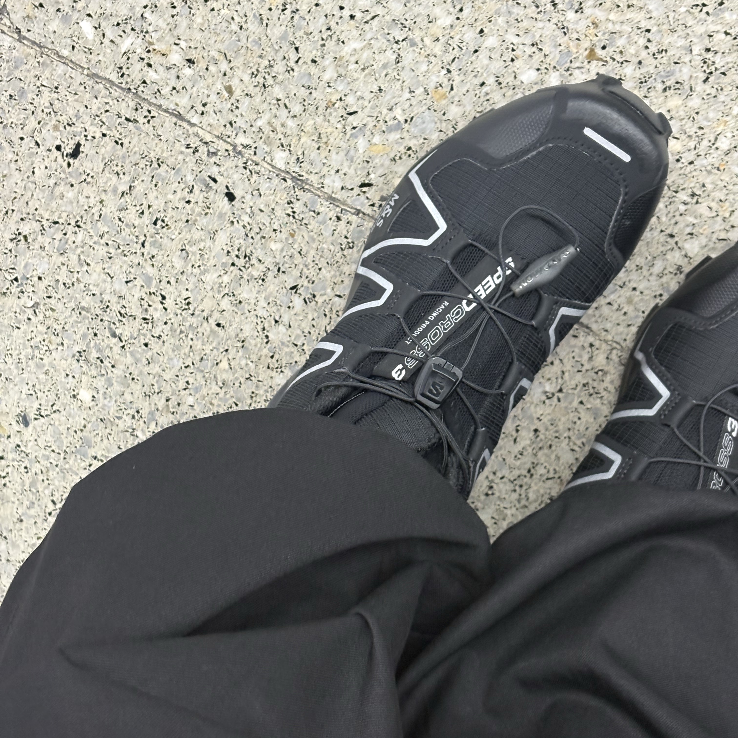 Salomon Speedcross 3 Black Silver 착용 스타일 - 2