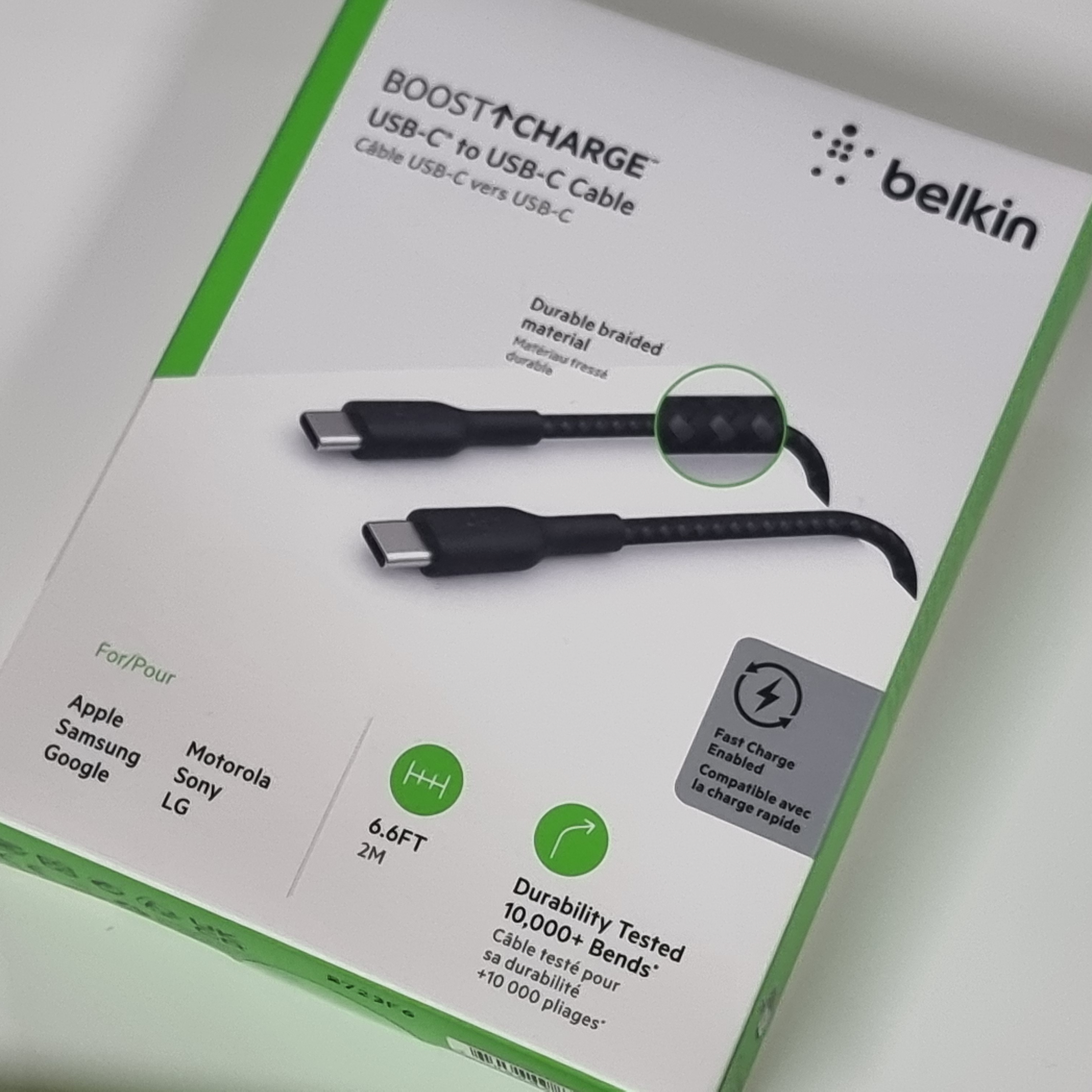 Belkin Braided C to C cable 2M CAB004bt2M Black 착용 스타일