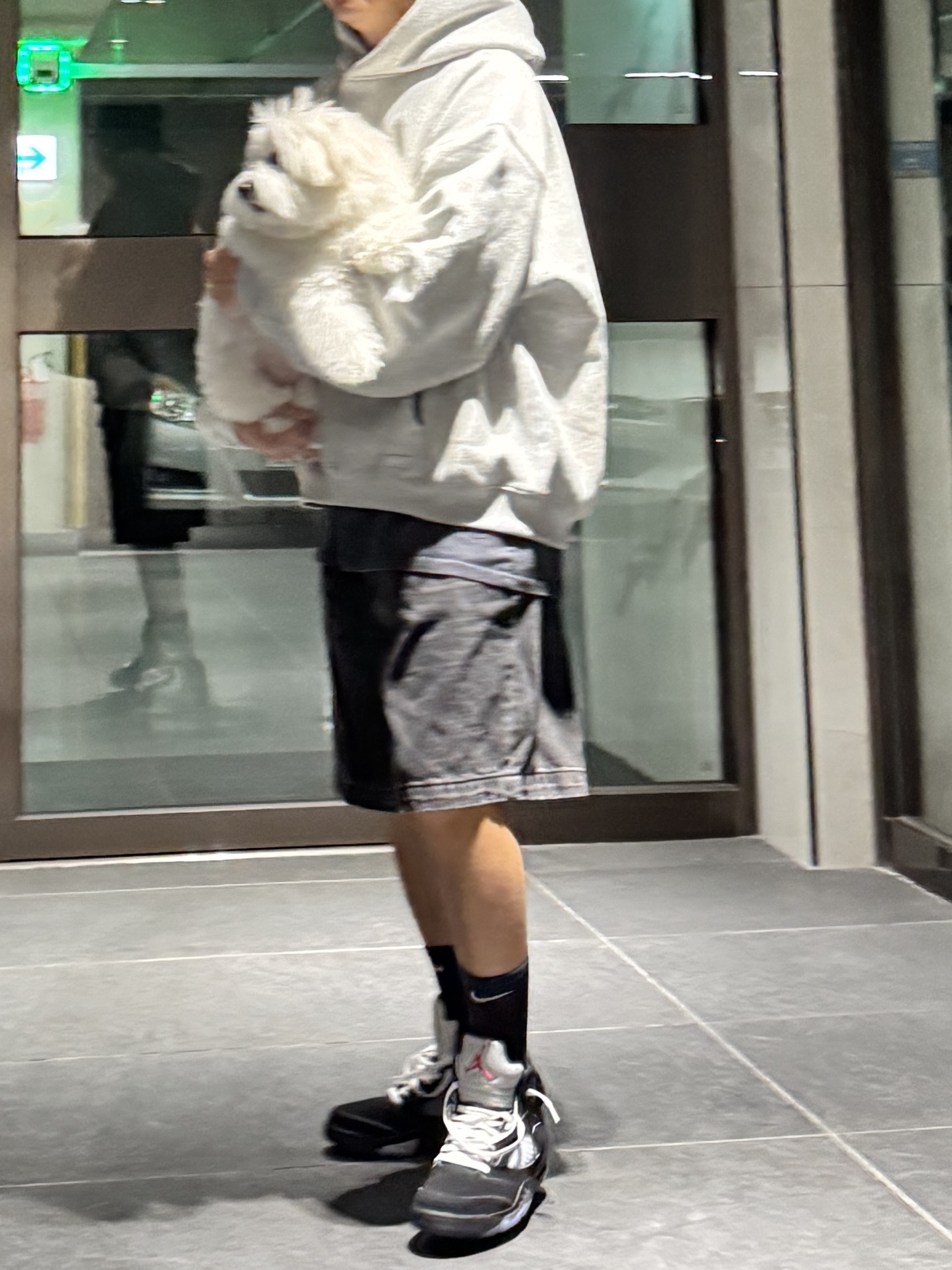 Jordan 5 Retro OG Reimagined, Palace Unisex Hood Grey Marl - 24FW 착용 스타일 - 1