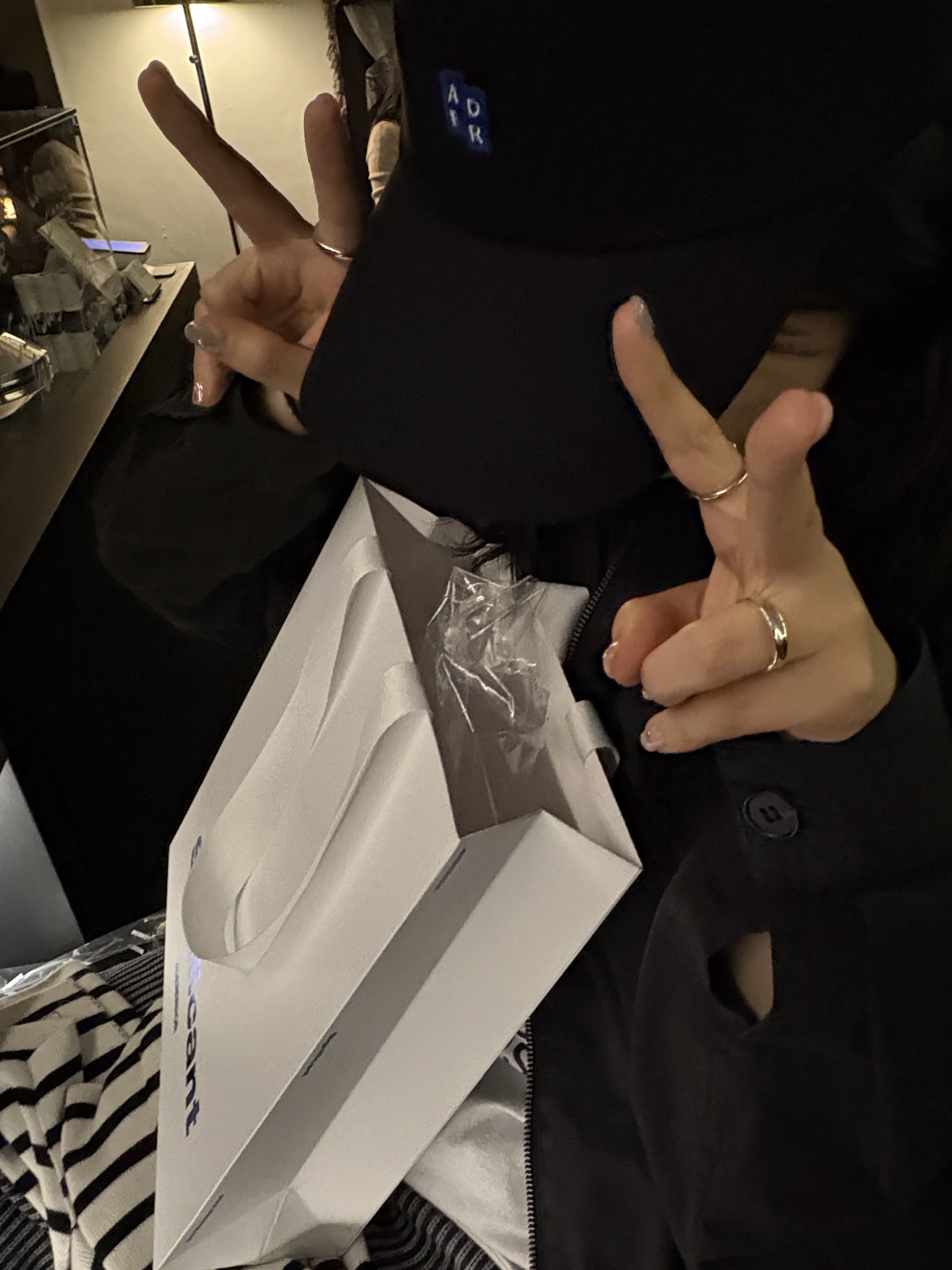 Ader Error Sig; TRS Tag Cap 01 Noir 착용 스타일