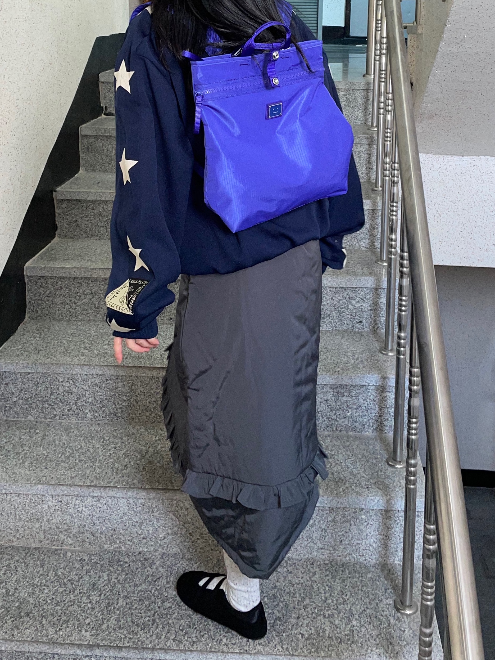 Kapital Smooth Jersey Stuntman & Woman Track Jacket Navy, Kapital Smooth Jersey Stuntman & Woman Track Jacket Black 착용 스타일 - 4