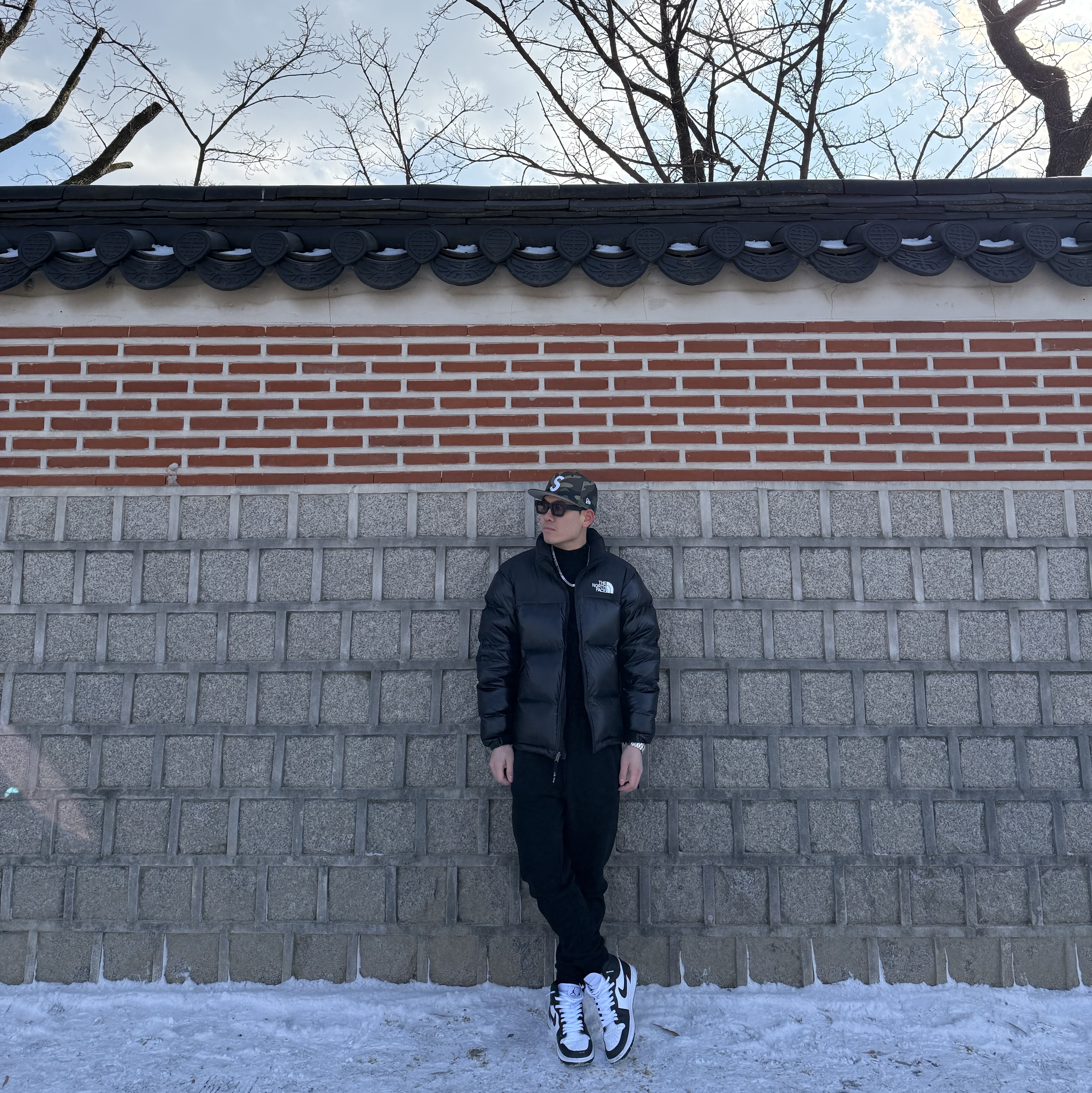 The North Face 1996 Eco Nuptse Jacket Real Black 착용 스타일