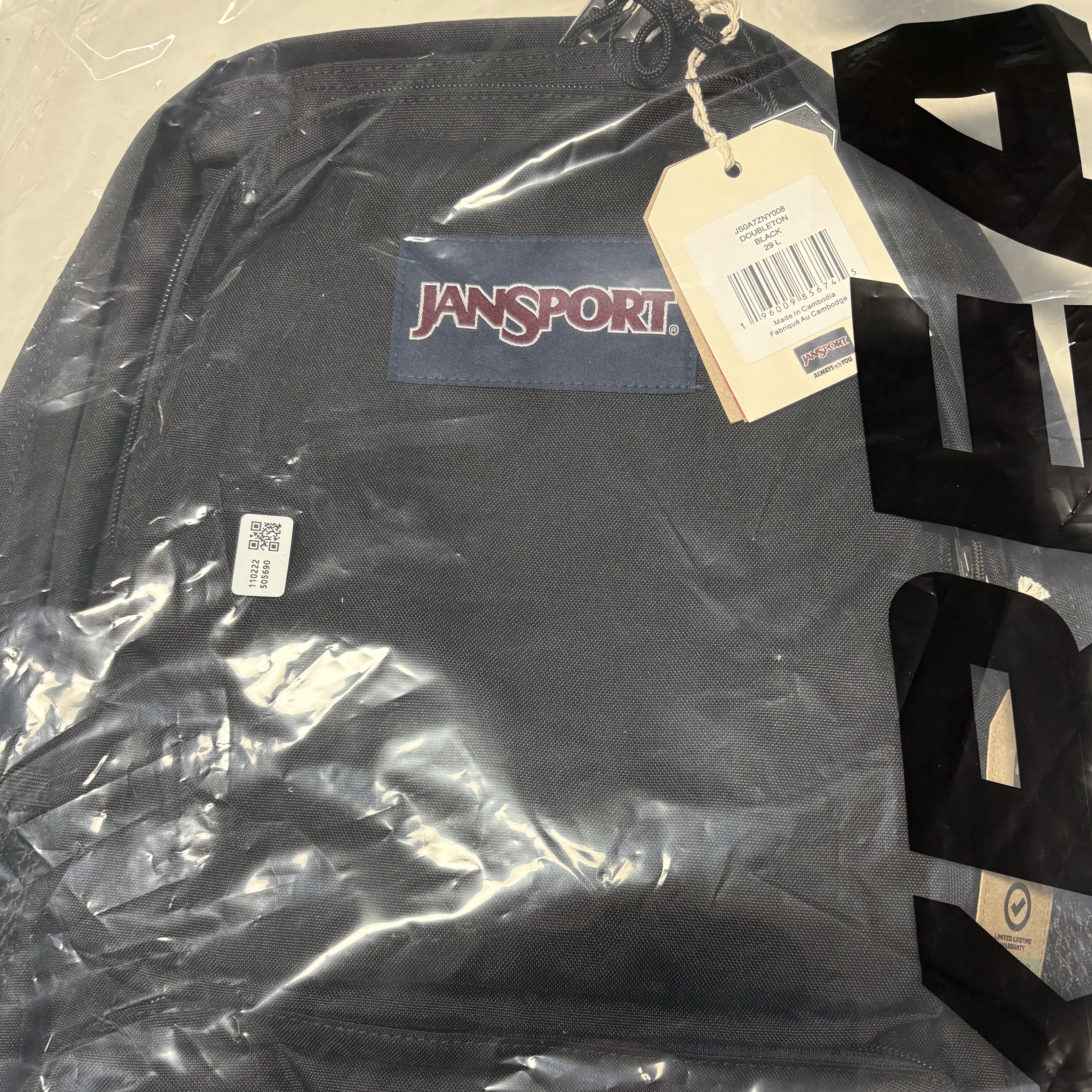 Jansport Doubleton Backpack Black 착용 스타일