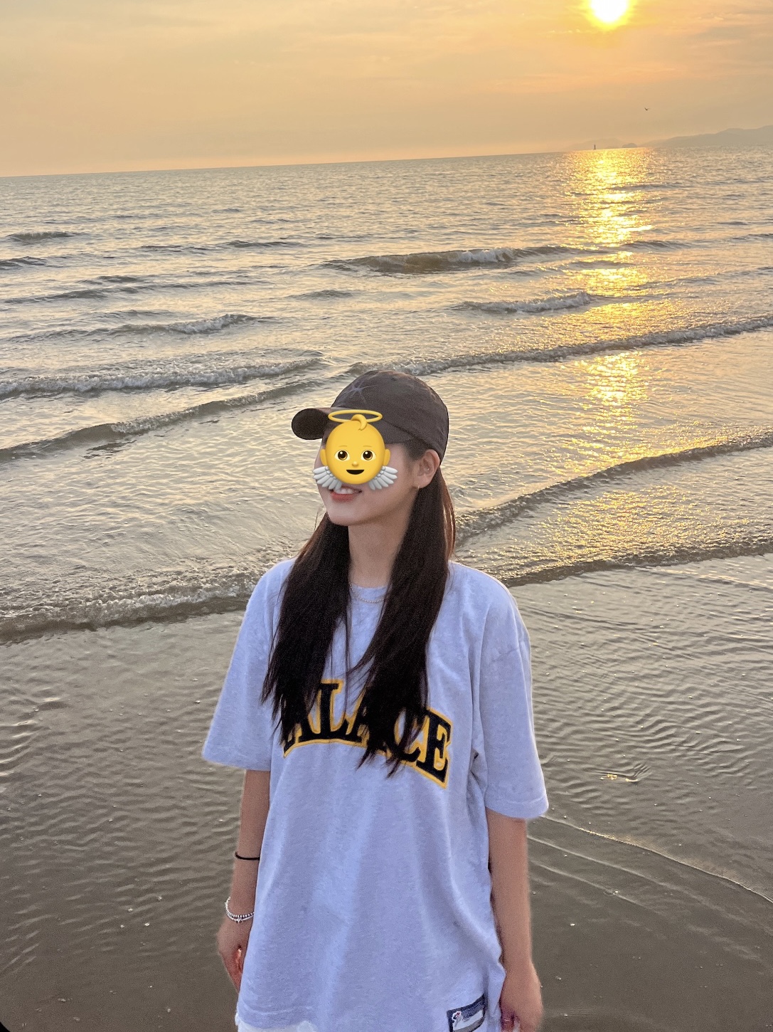Palace Arc Applique T-Shirt Grey Marl - 24SS, Yunse Hatch Nylon Cap Black 착용 스타일 - 2