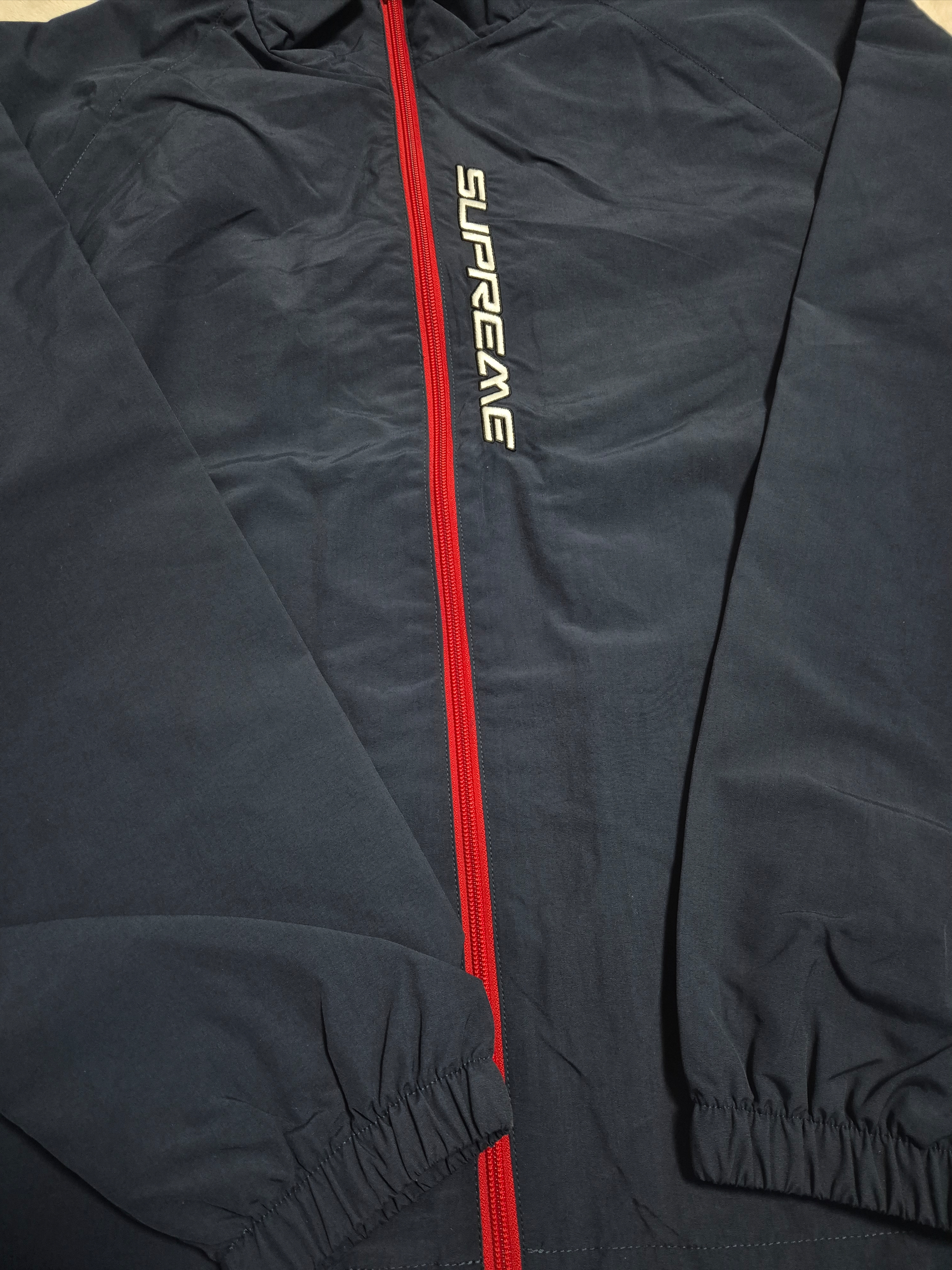Supreme Contrast Zip Track Jacket Navy - 25SS 착용 스타일 - 1