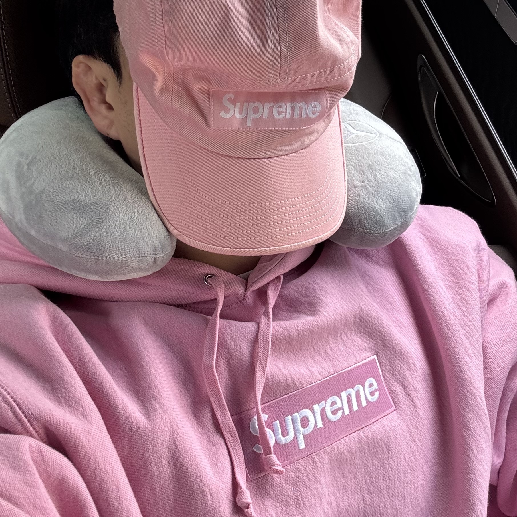 Supreme Box Logo Hooded Sweatshirt Dusty Pink - 24FW 착용 스타일