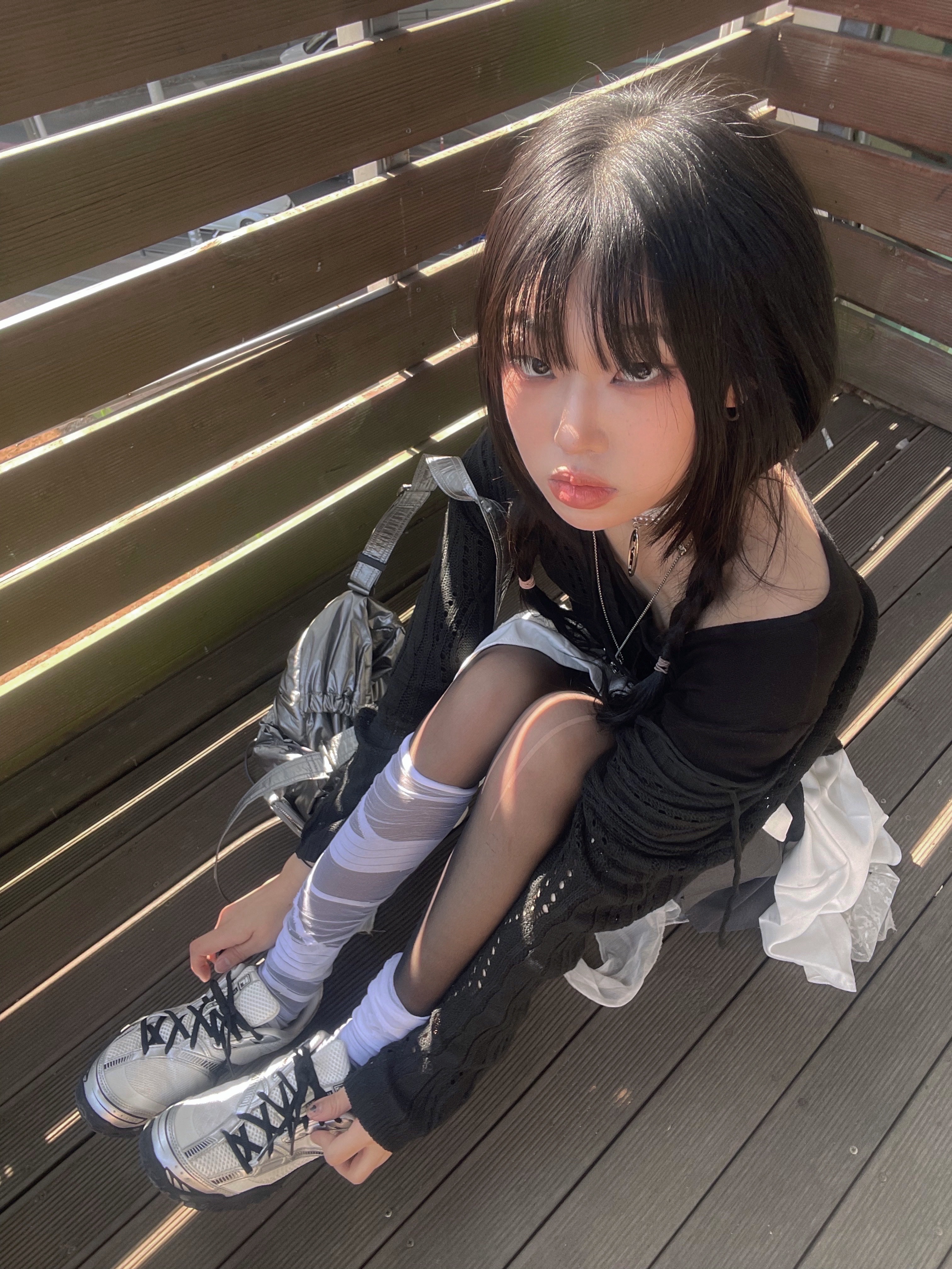Fila Echappe v2 White Black 착용 스타일 - 3
