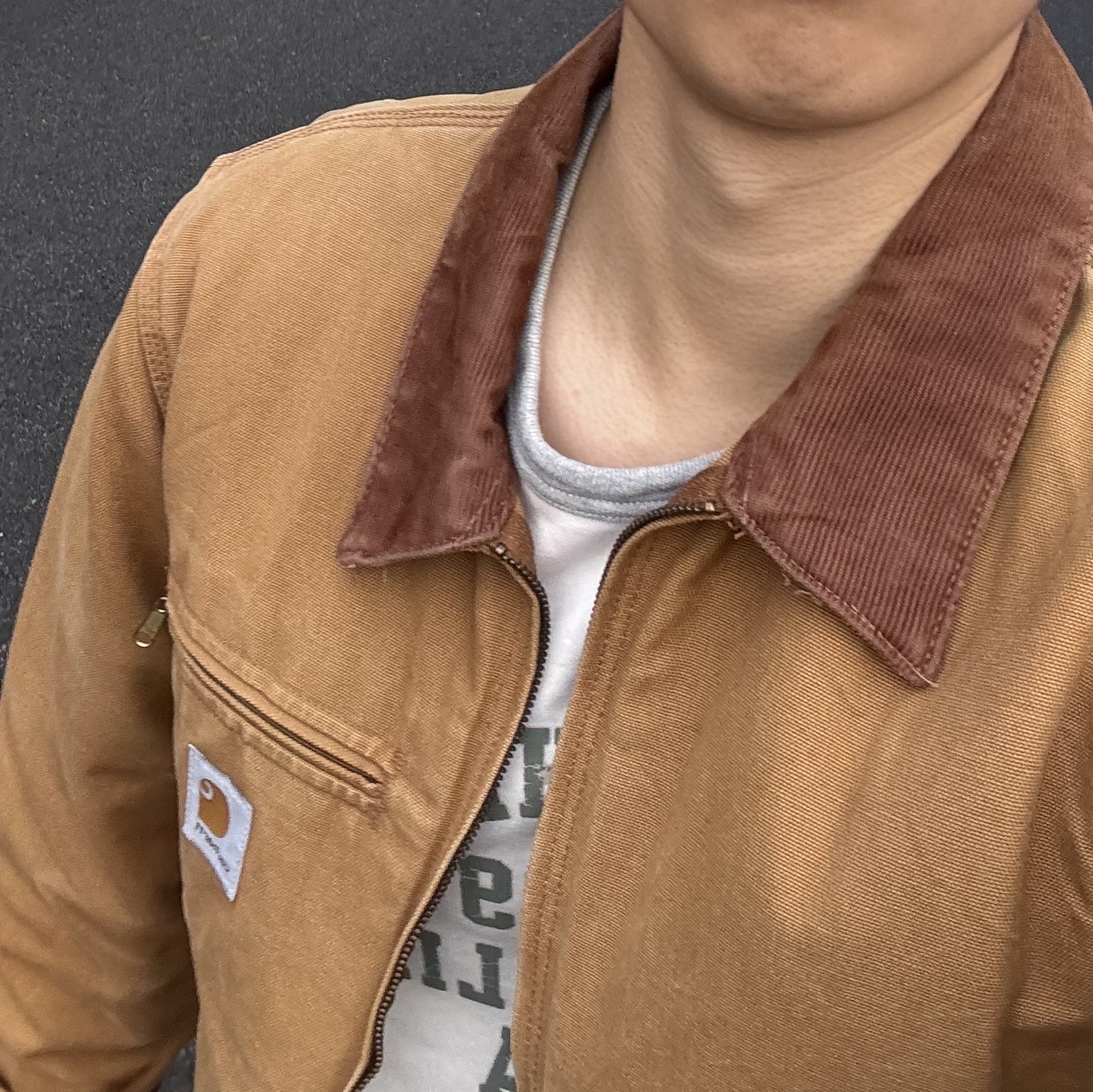 Carhartt Blanket Lined Relaxed Fit Regular Duck Detroit Jacket Carhartt Brown 착용 스타일