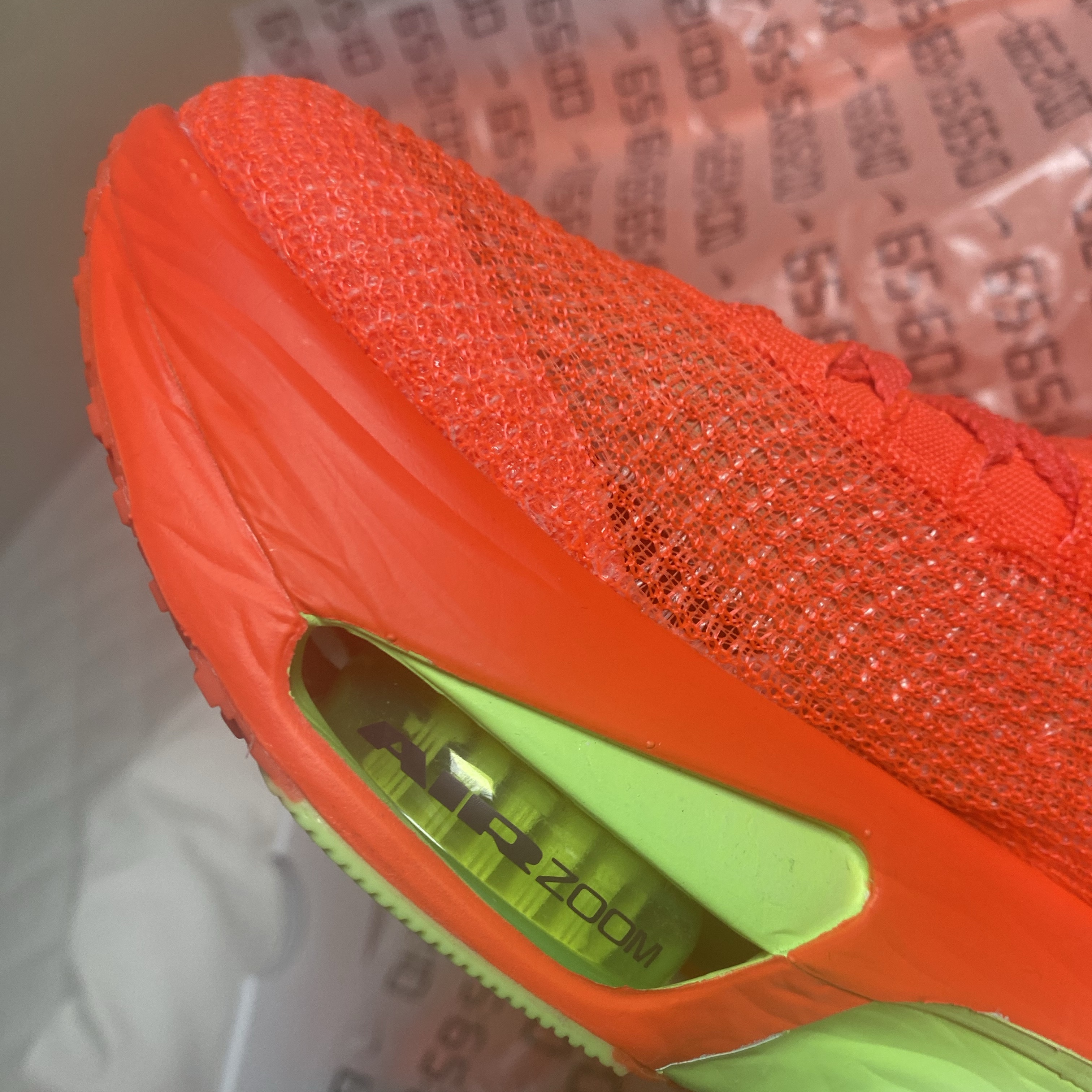 Nike Air Zoom Alphafly Next% 3 Bright Crimson Lime Blast, (W) Nike Air Zoom Alphafly Next% 3 Bright Crimson Lime Blast 착용 스타일 - 3