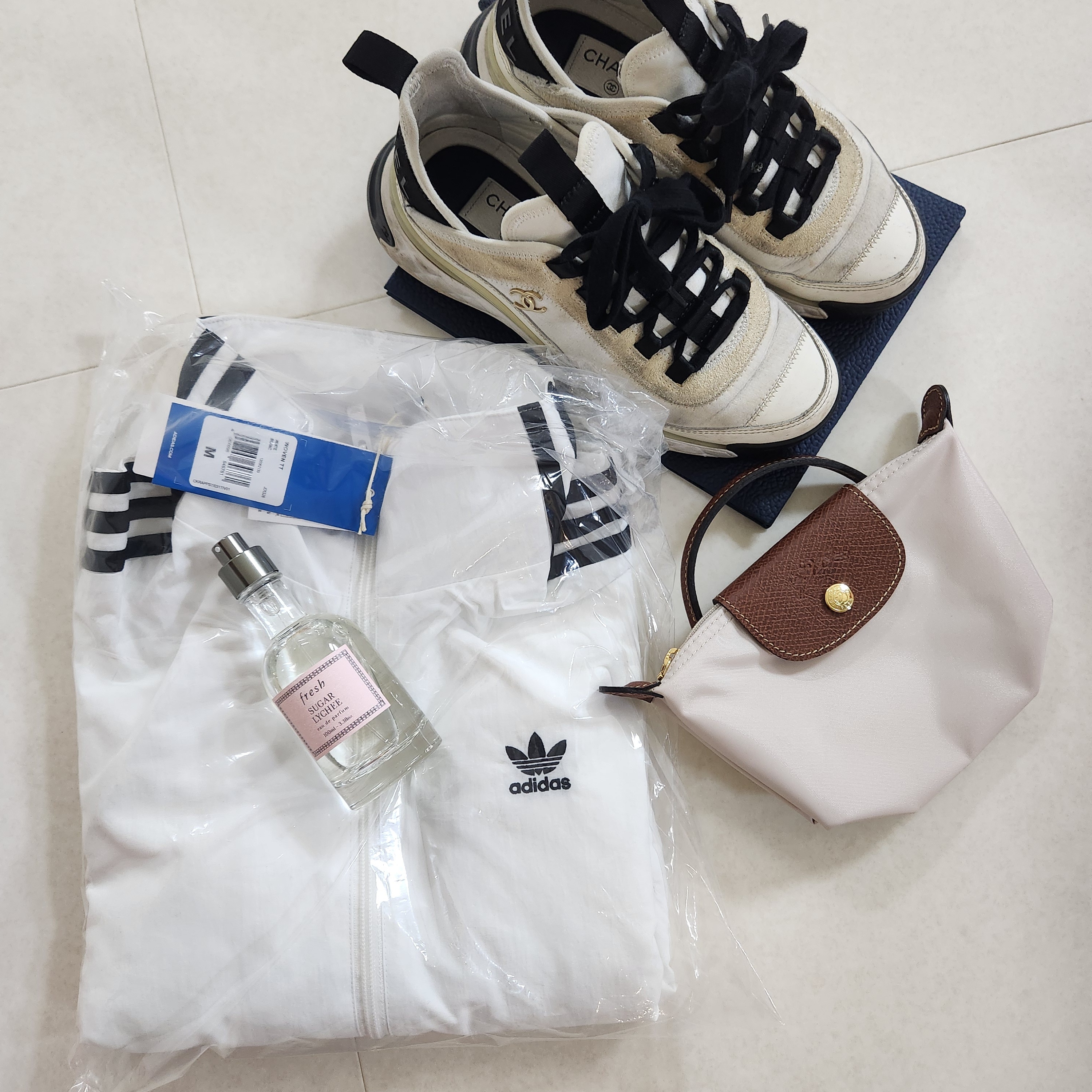(W) Adidas Originals Woven Track Top White - KR Sizing, Longchamp Le Pliage Original Handle Pouch Paper 착용 스타일