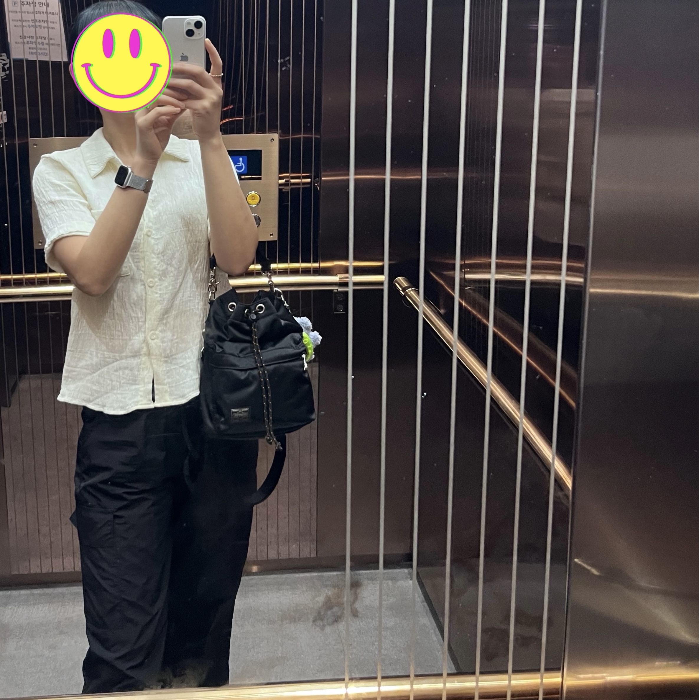 Porter Balloonsac Black 착용 스타일