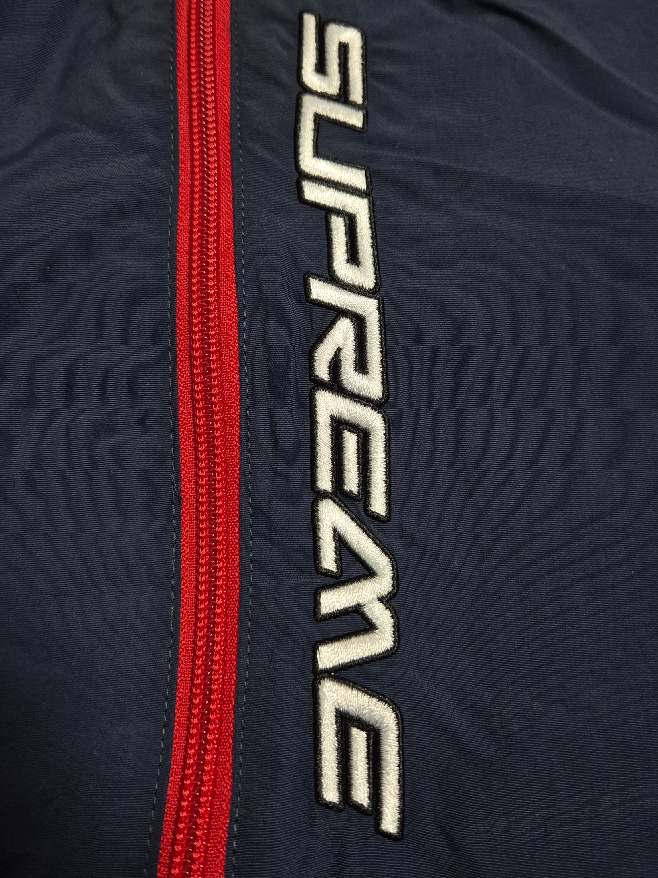 Supreme Contrast Zip Track Jacket Navy - 25SS 착용 스타일 - 2