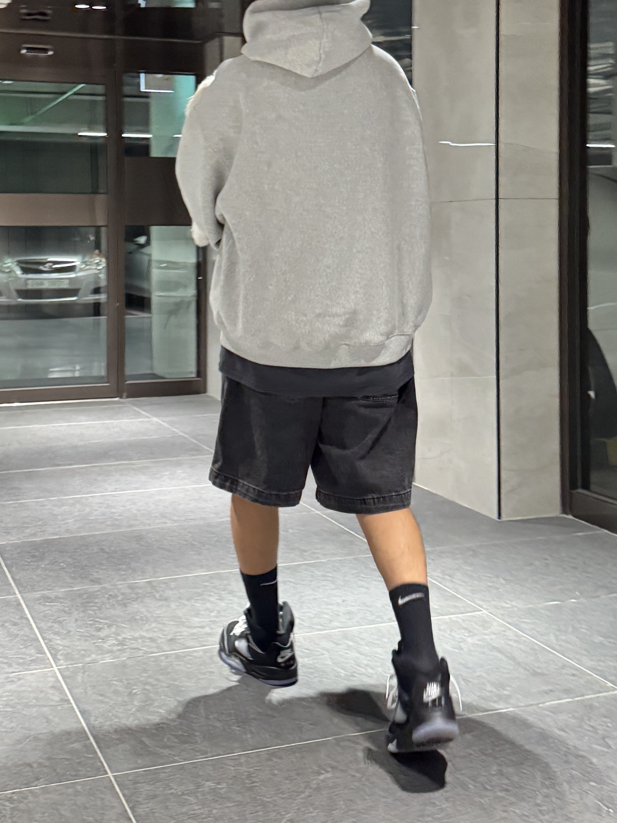 Jordan 5 Retro OG Reimagined, Palace Unisex Hood Grey Marl - 24FW 착용 스타일 - 2