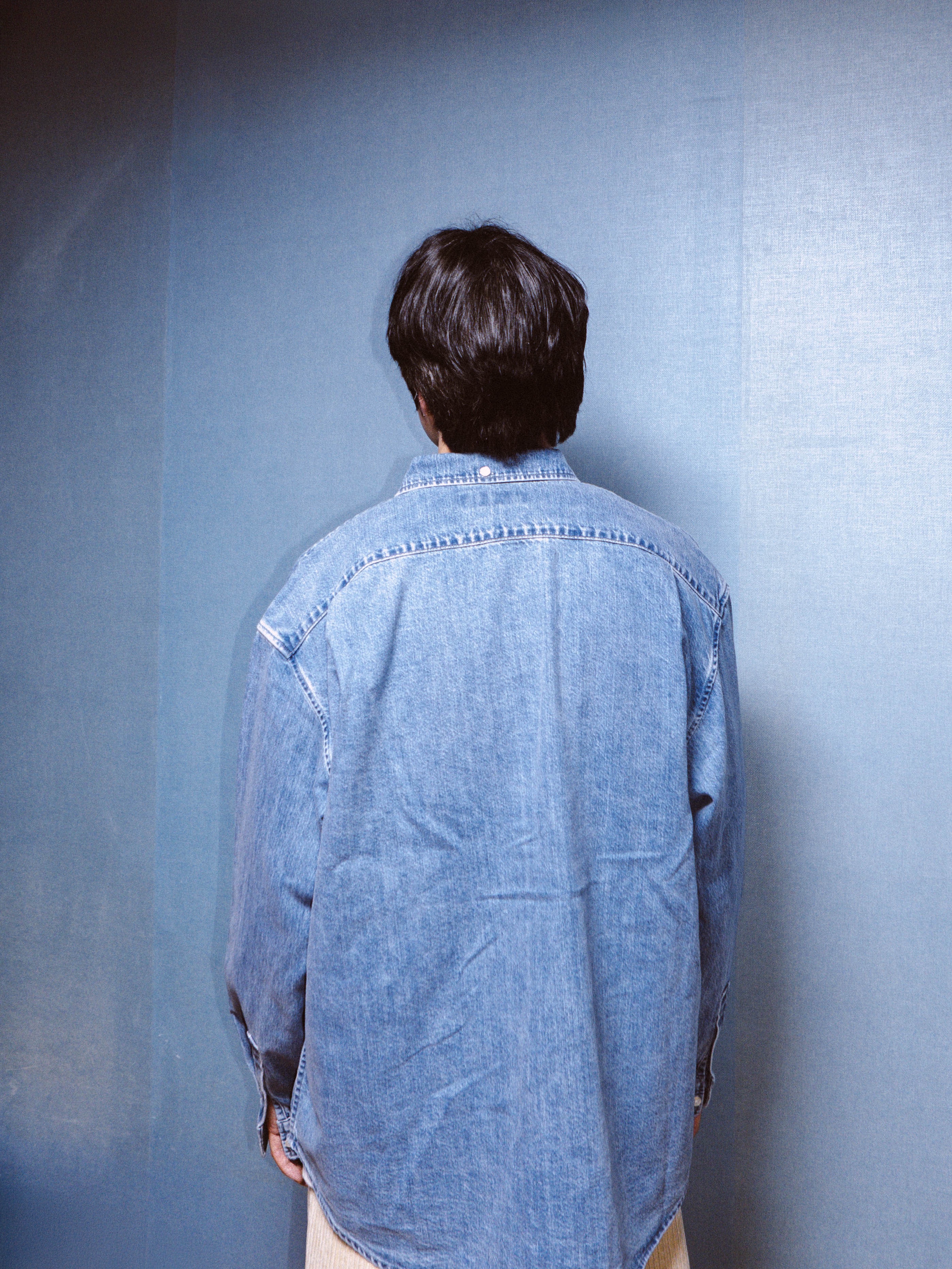 Supreme Small Box Denim Shirt Washed Indigo - 25SS 착용 스타일 - 1
