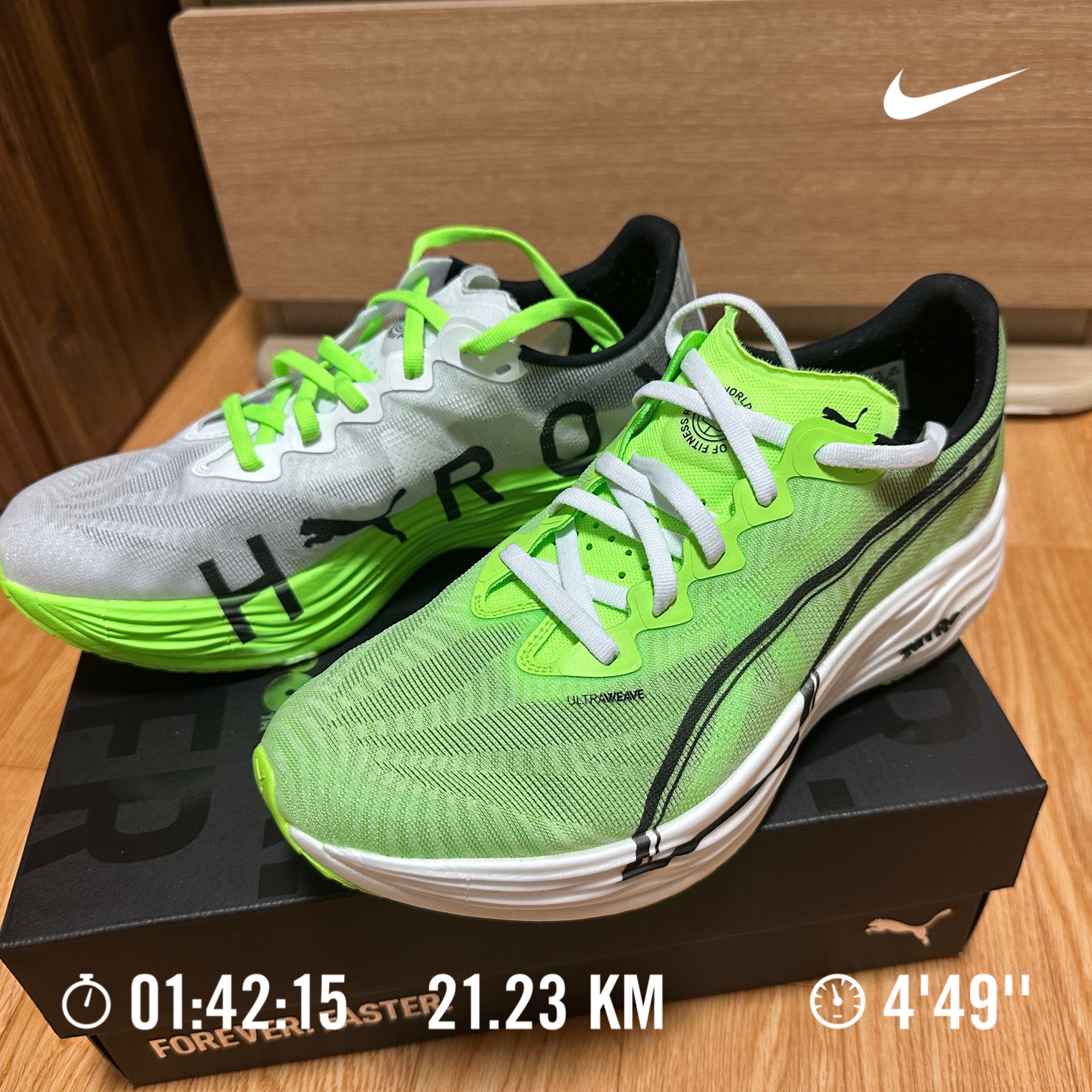 Puma x Hyrox Deviate Nitro Elite 3 Green Glare 착용 스타일