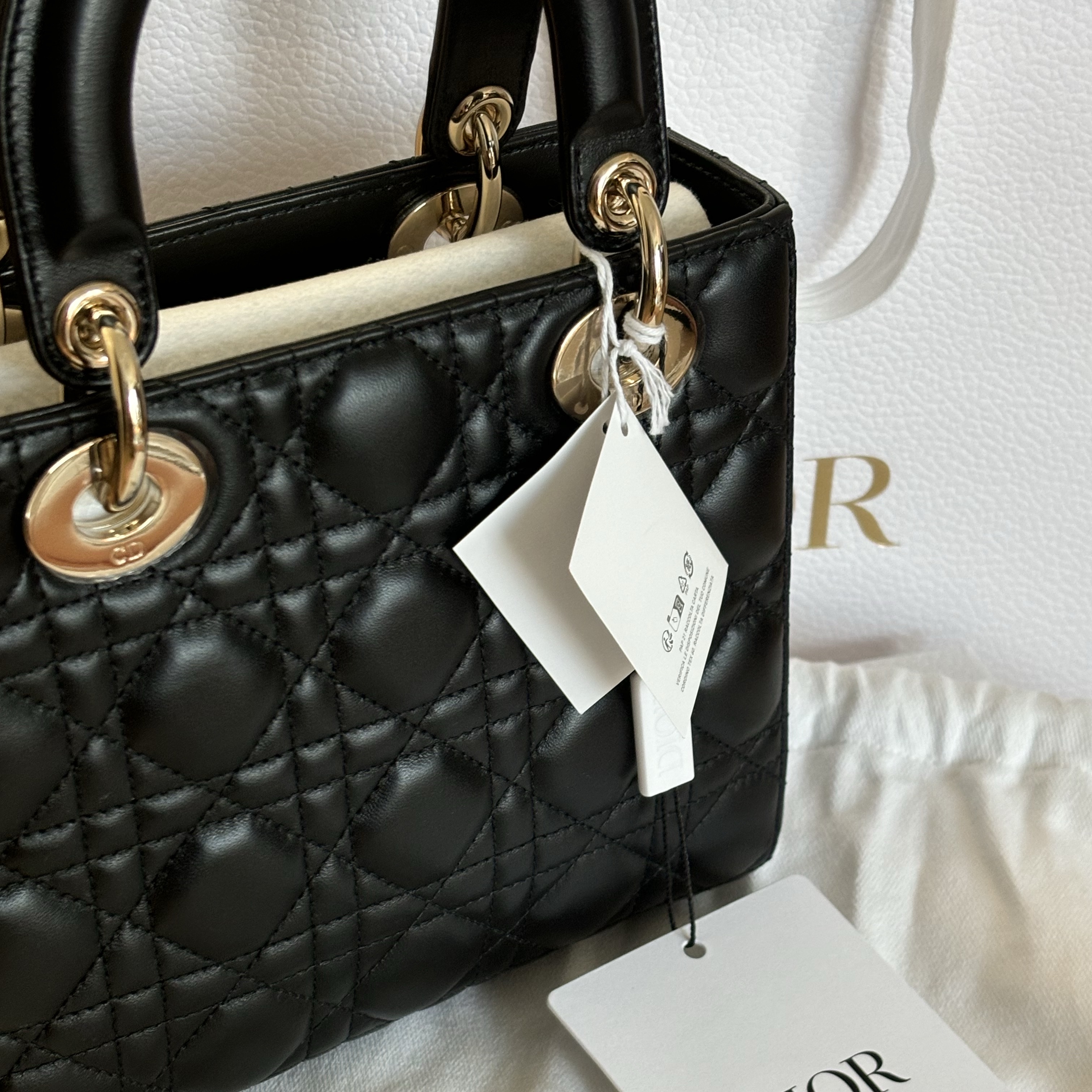 Dior Small Lady Bag My ABCDior Cannage Lambskin Black 착용 스타일