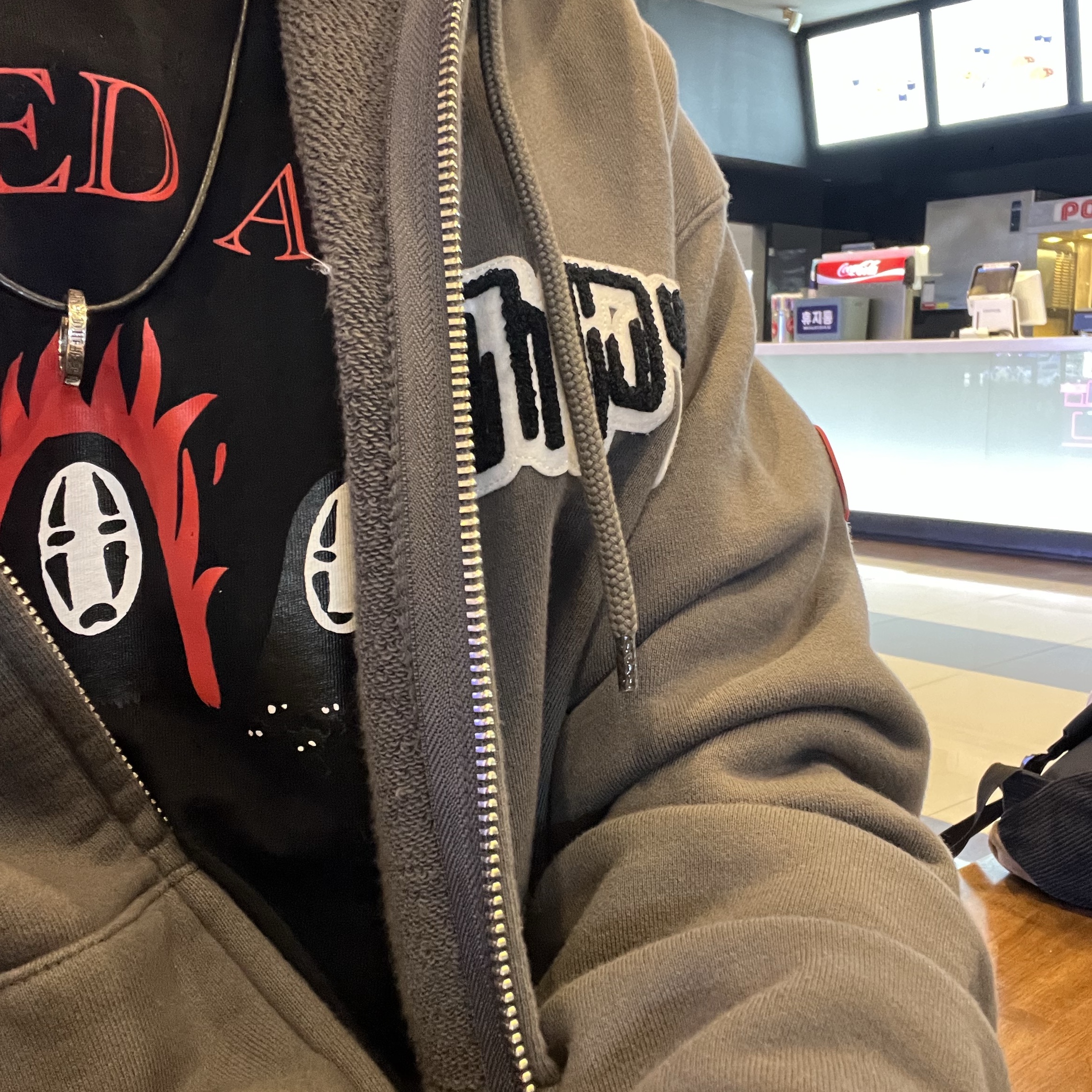 Cav Empt Embroidery Zip Hoody Charcoal - 24SS 착용 스타일 - 1