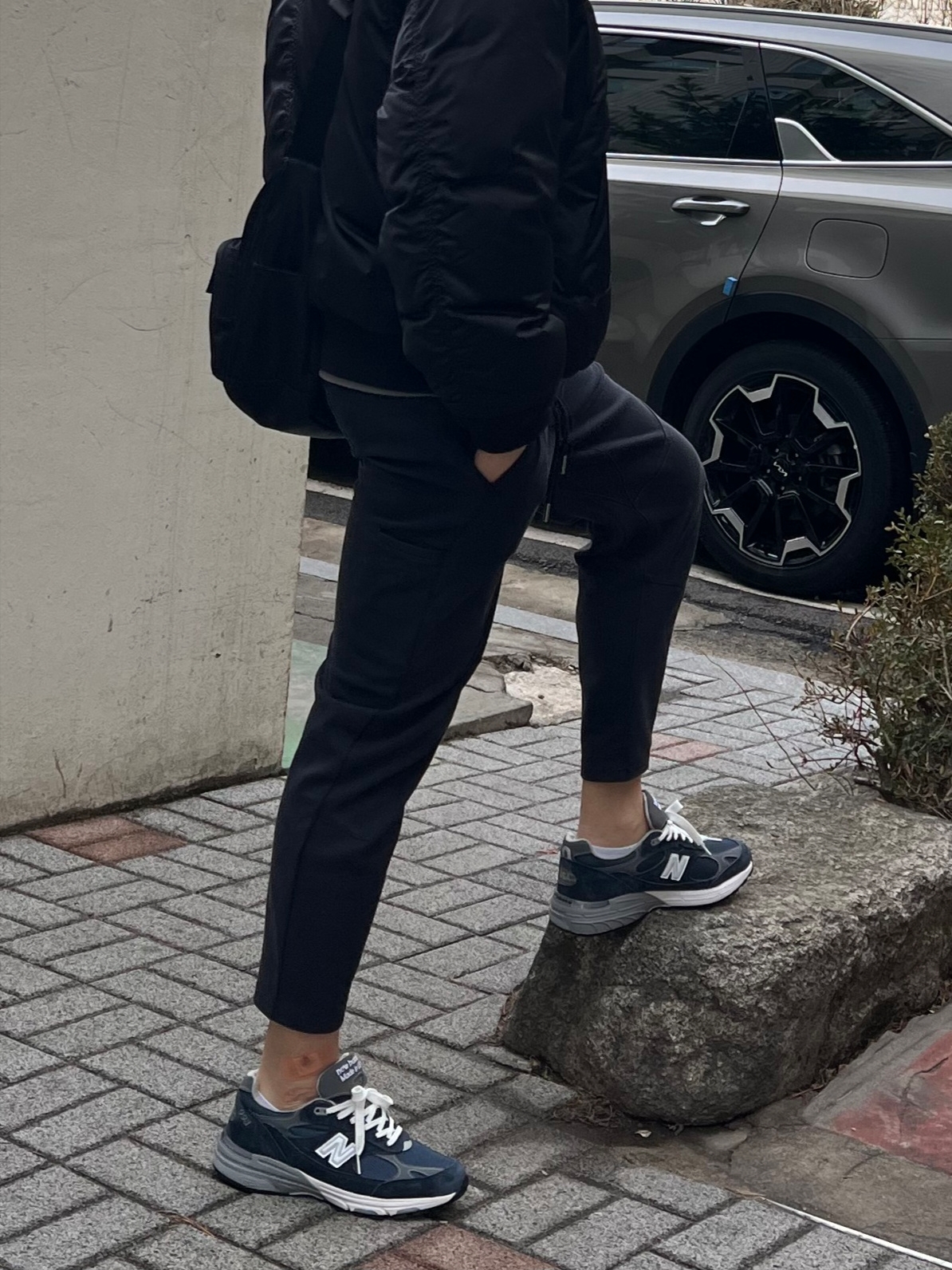 New Balance 993 Made in USA Navy - D Standard 착용 스타일