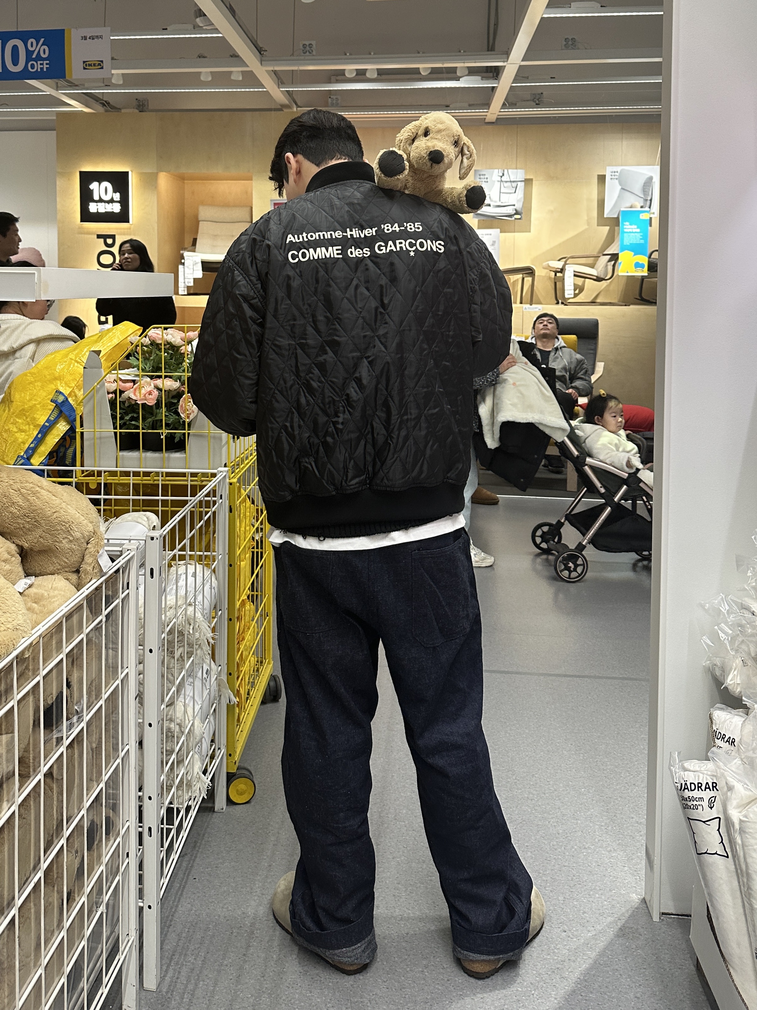 CDG Quilted '84-85 Staff Blouson Black, Birkenstock Boston Soft Footbed Taupe - Regular 착용 스타일 - 1