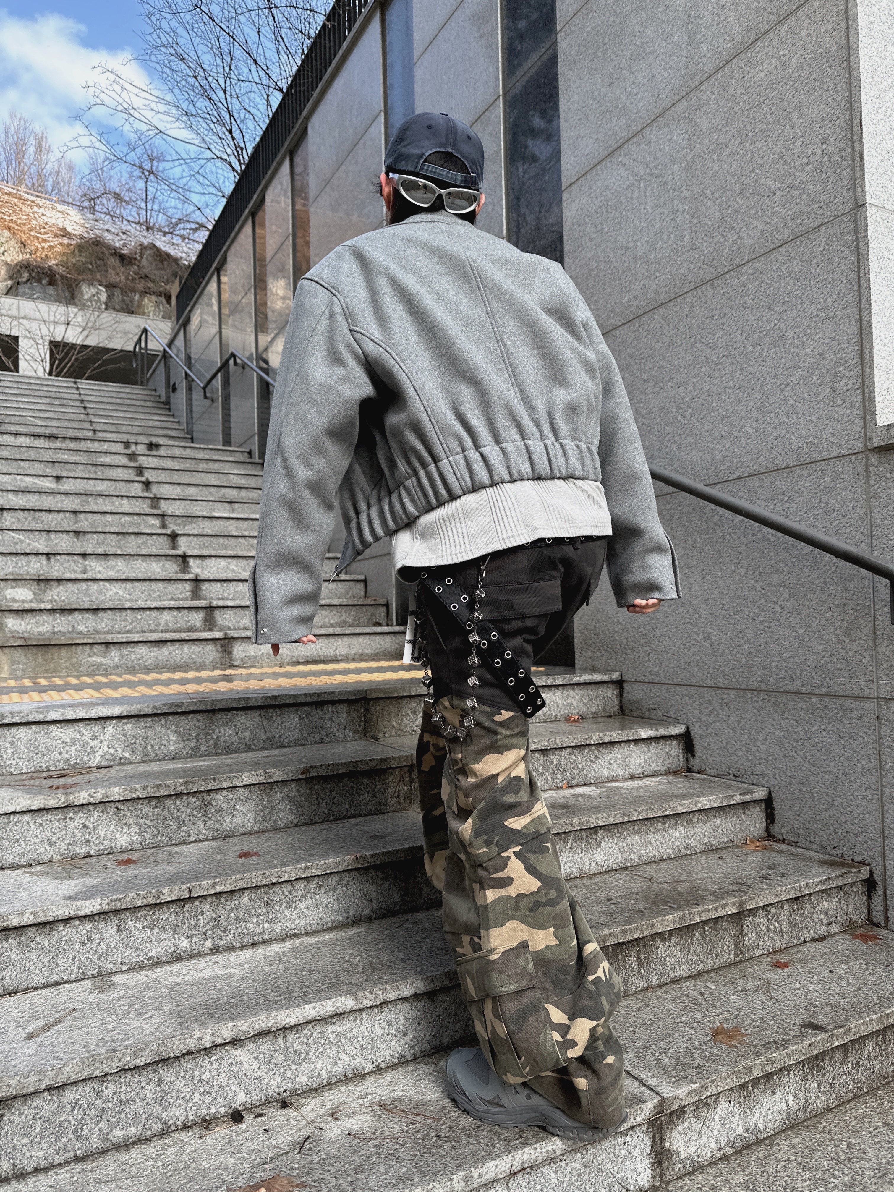 Salomon x Rier XA Jungle Castlerock, qAp Two Tiered Cargo Pants Double Camo 착용 스타일 - 7
