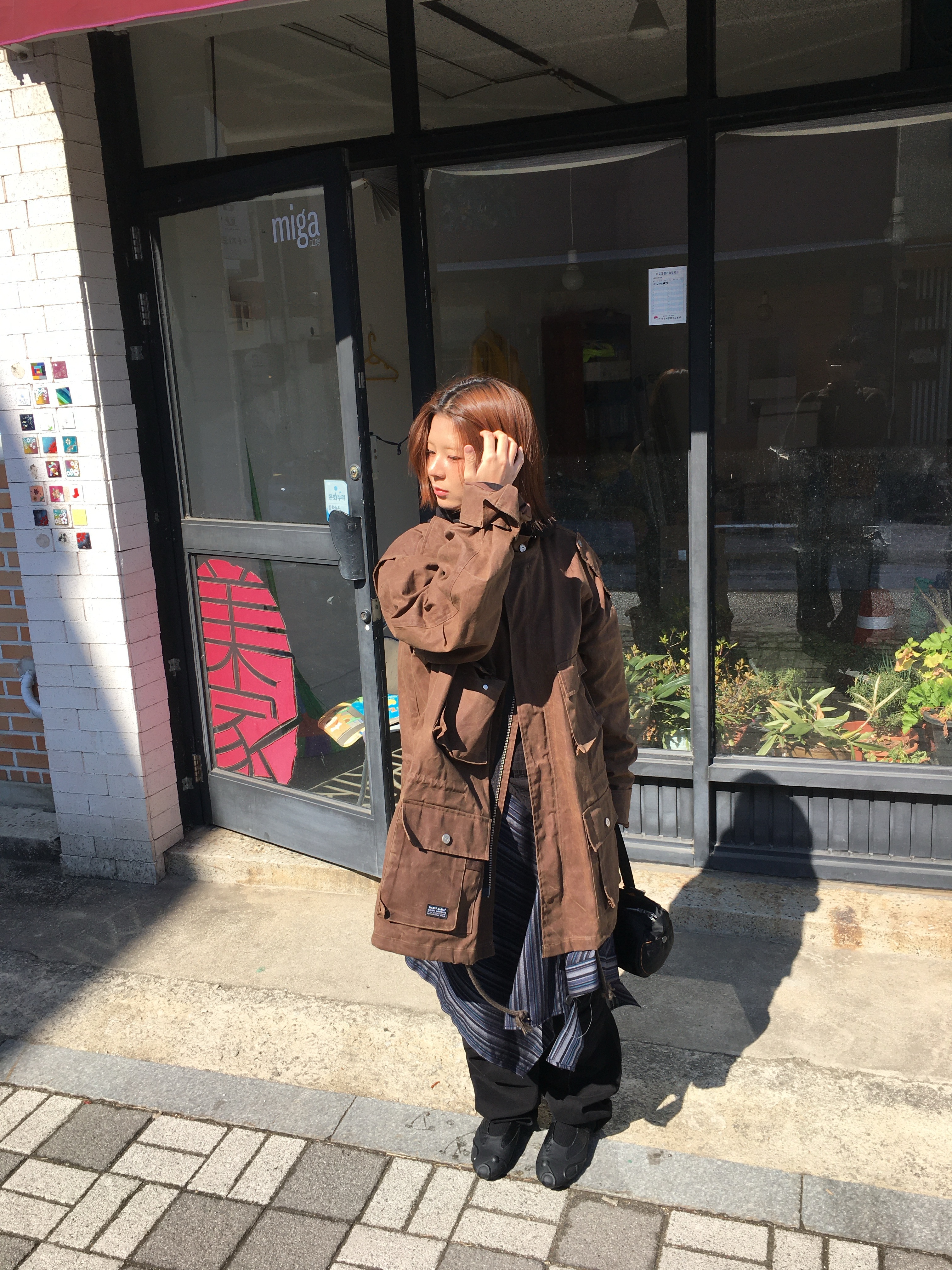 Vacant Archive Broner Waxed Field Jacket Brown, Porter Tanker Duffle Bag S Black 착용 스타일