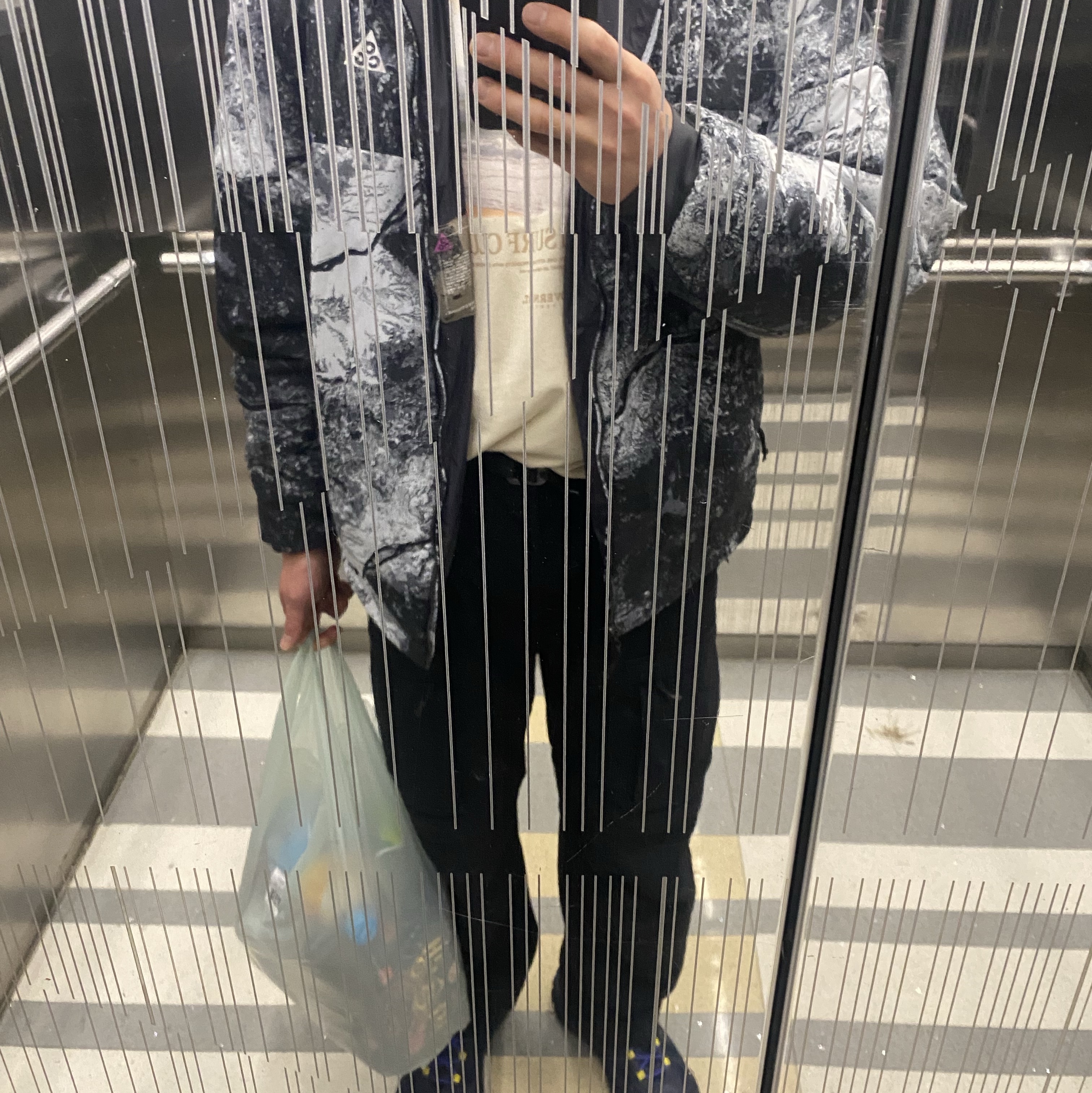 Nike ACG Therma-Fit ADV Rope De Dope Allover Print Jacket Anthracite, Nike ACG Smith Summit Cargo Pants Black Anthracite - Asia 착용 스타일