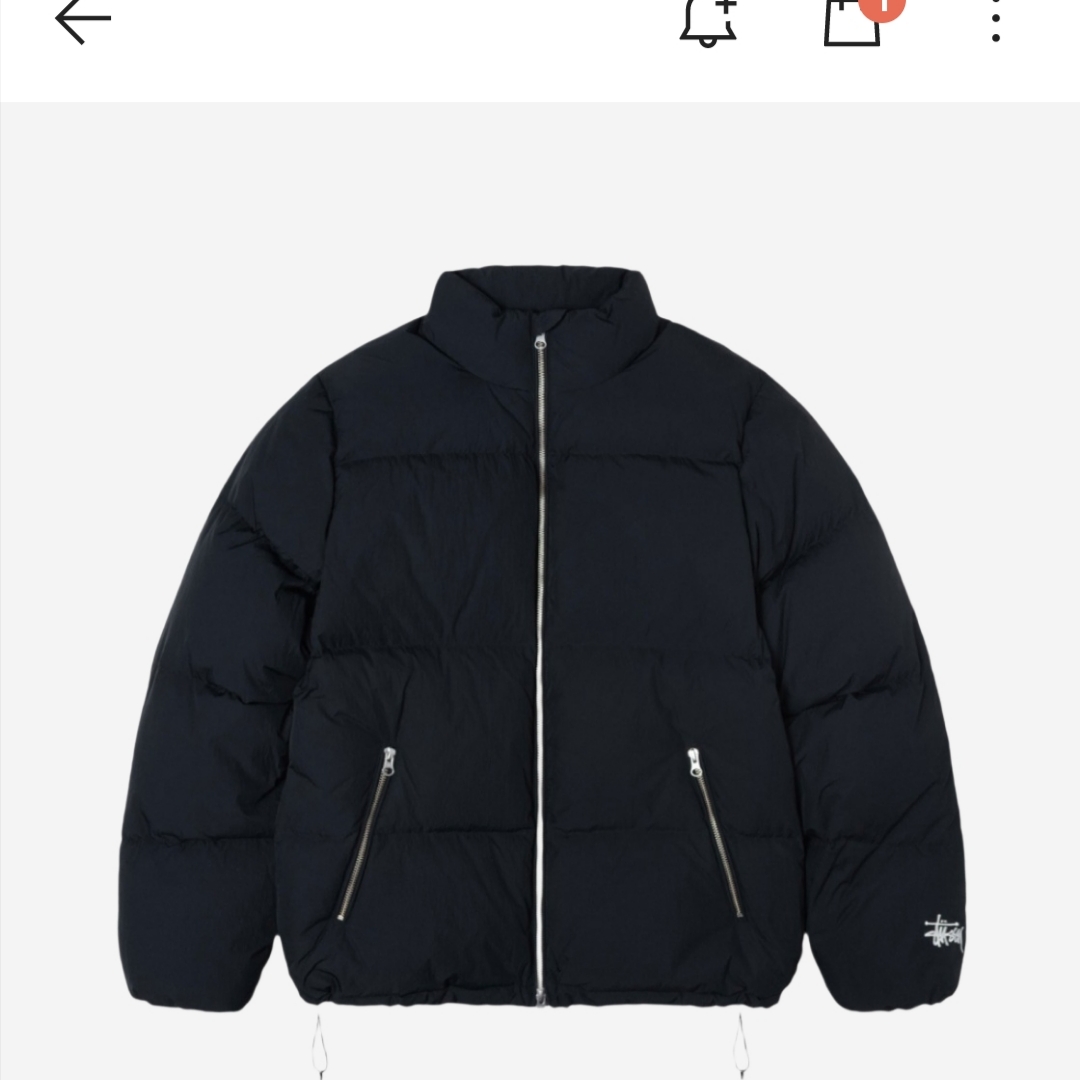 Stussy Down Puffer Nylon Black 착용 스타일