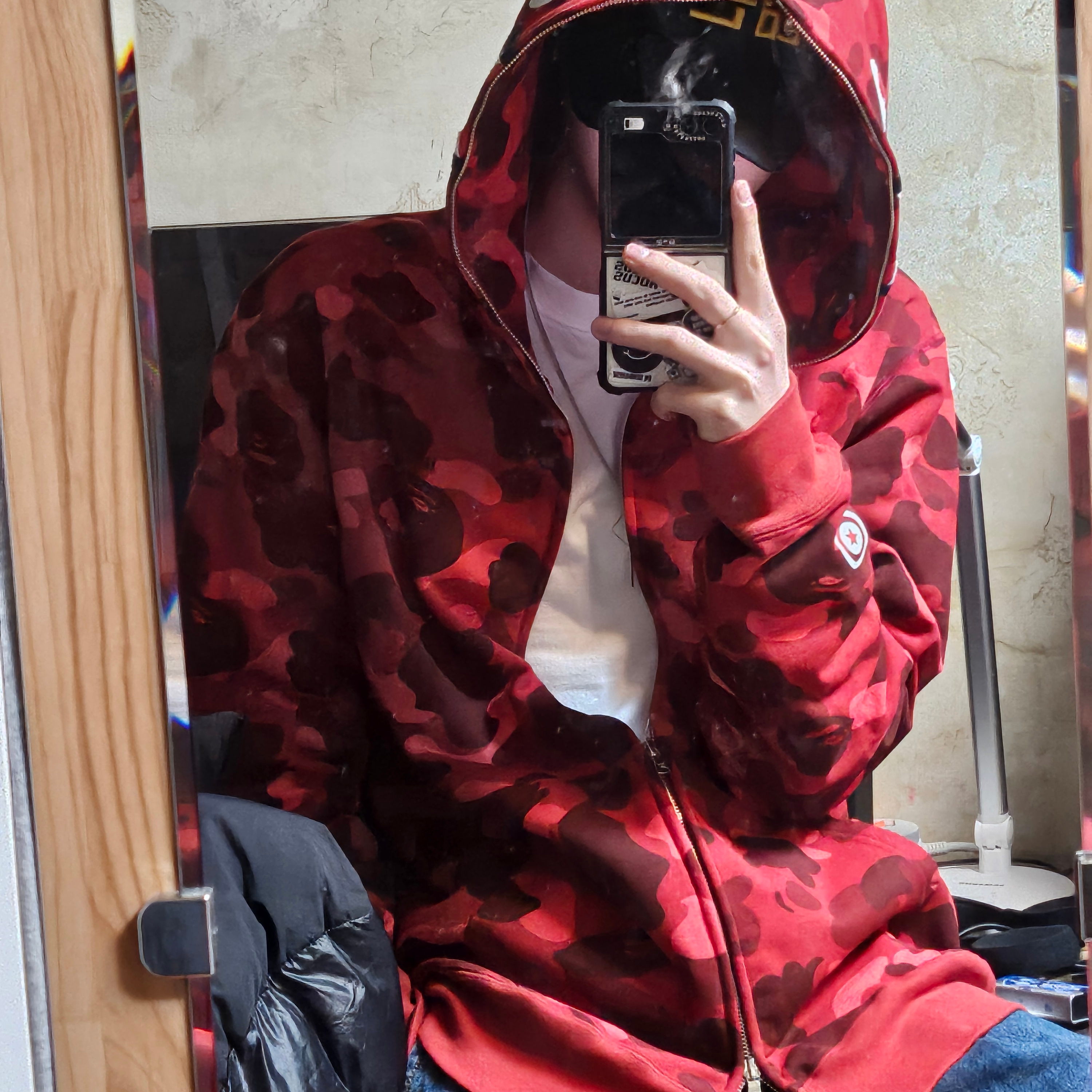 BAPE Color Camo Shark Full Zip Hoodie Red, Timberland Premium 6 inch Waterproof Boot Wheat Nubuck - Wide 착용 스타일 - 2