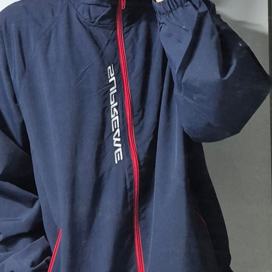 Supreme Contrast Zip Track Jacket Navy - 25SS 착용 스타일
