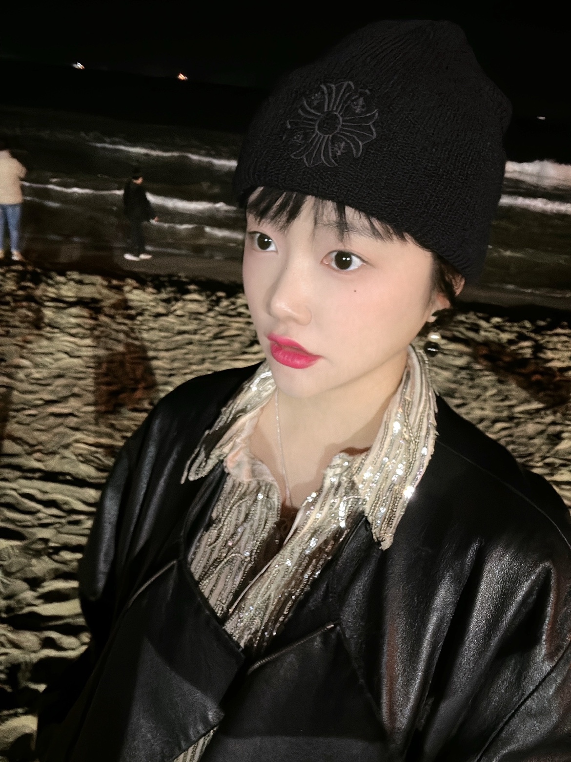 Chrome Hearts Wool Beanie Black 착용 스타일 - 1