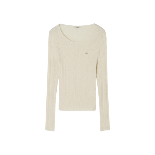 (W) Aviemuah Sheer Ribbed Knitted Top Ivory