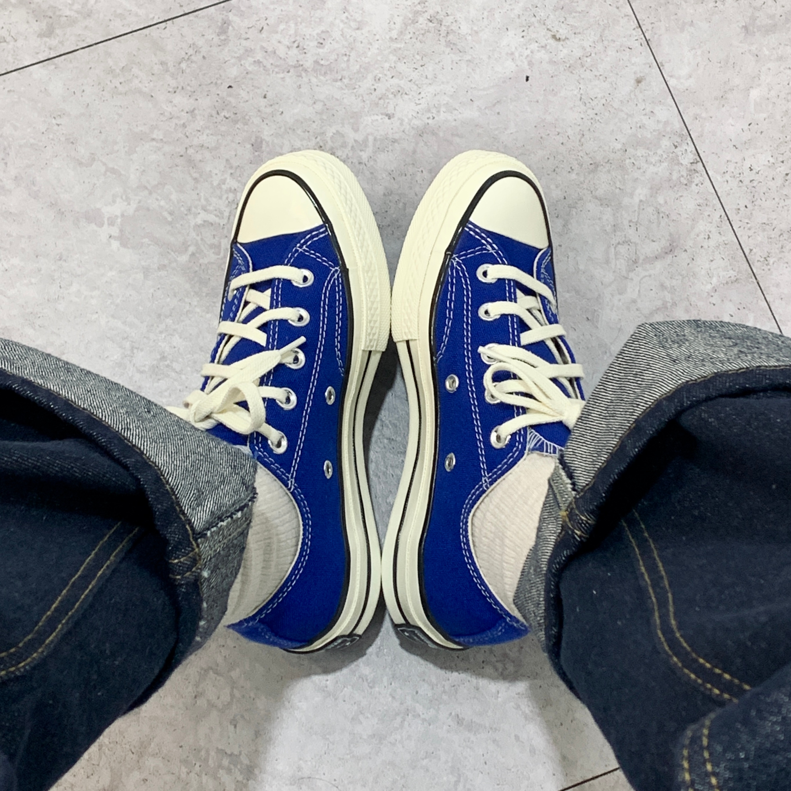 Converse Chuck 70 Ox Vintage Canvas Rush Blue 착용 스타일